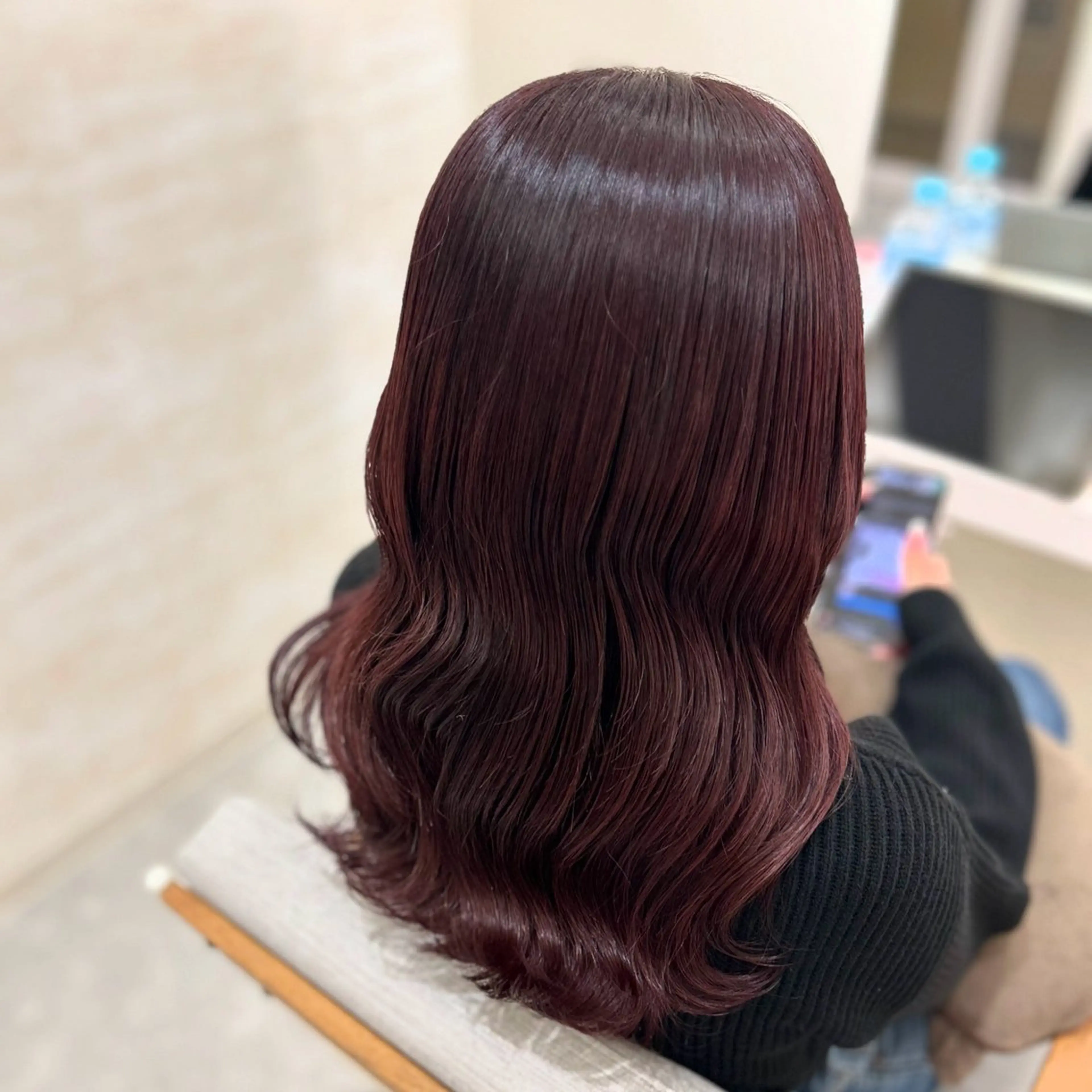 ミディアム カラー ヘアアレンジ カット ヘアカラー トリートメント 髪質改善&艶感カラー 🪄岡井美結のヘアスタイル