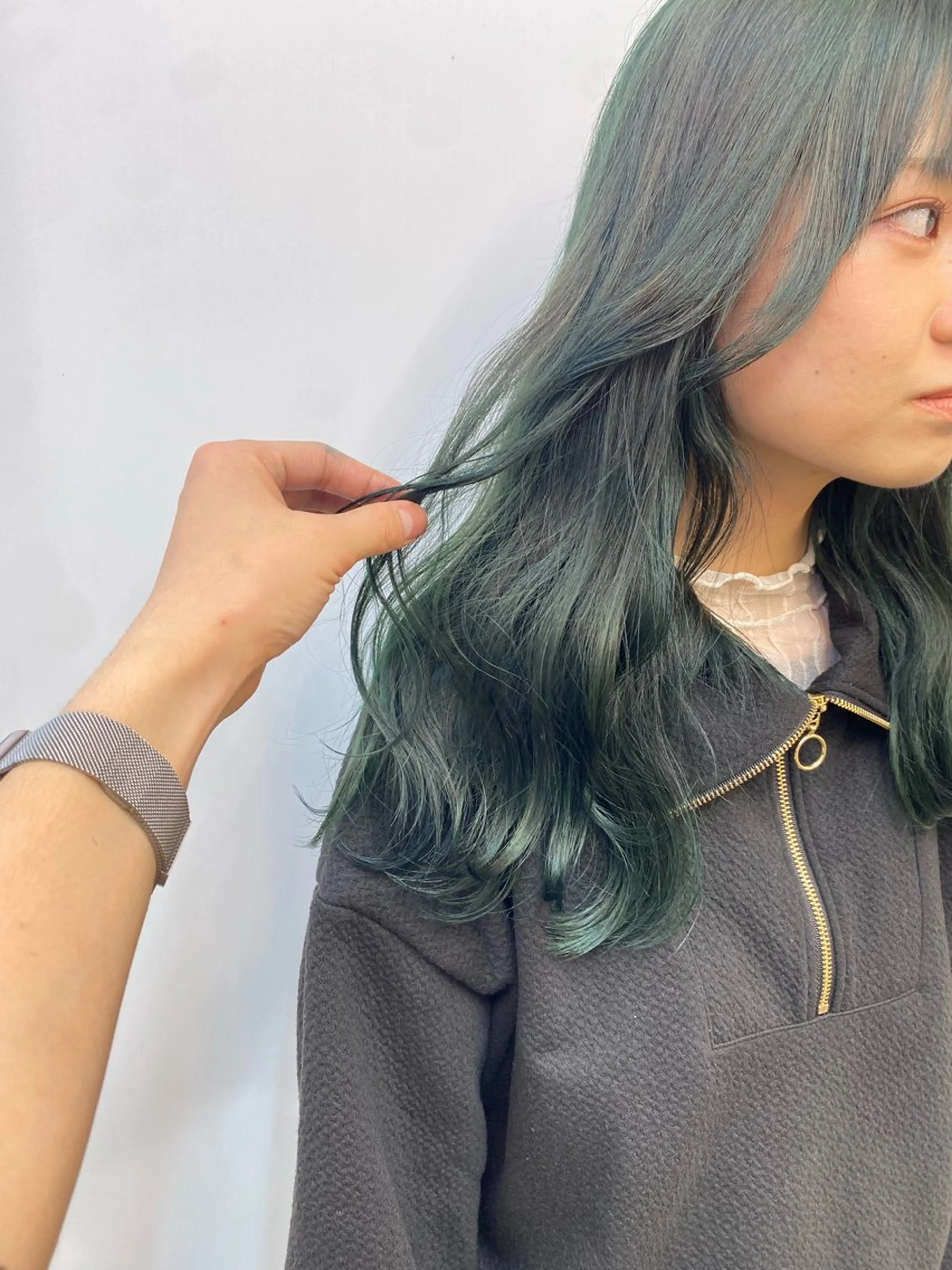 ロング カラー ブリーチ ケアブリーチ オリーブカラー ヘアカラー PEYP prod ICON所属・パーマ/ケアブリーチ /博多/YOSUKEのヘアスタイル