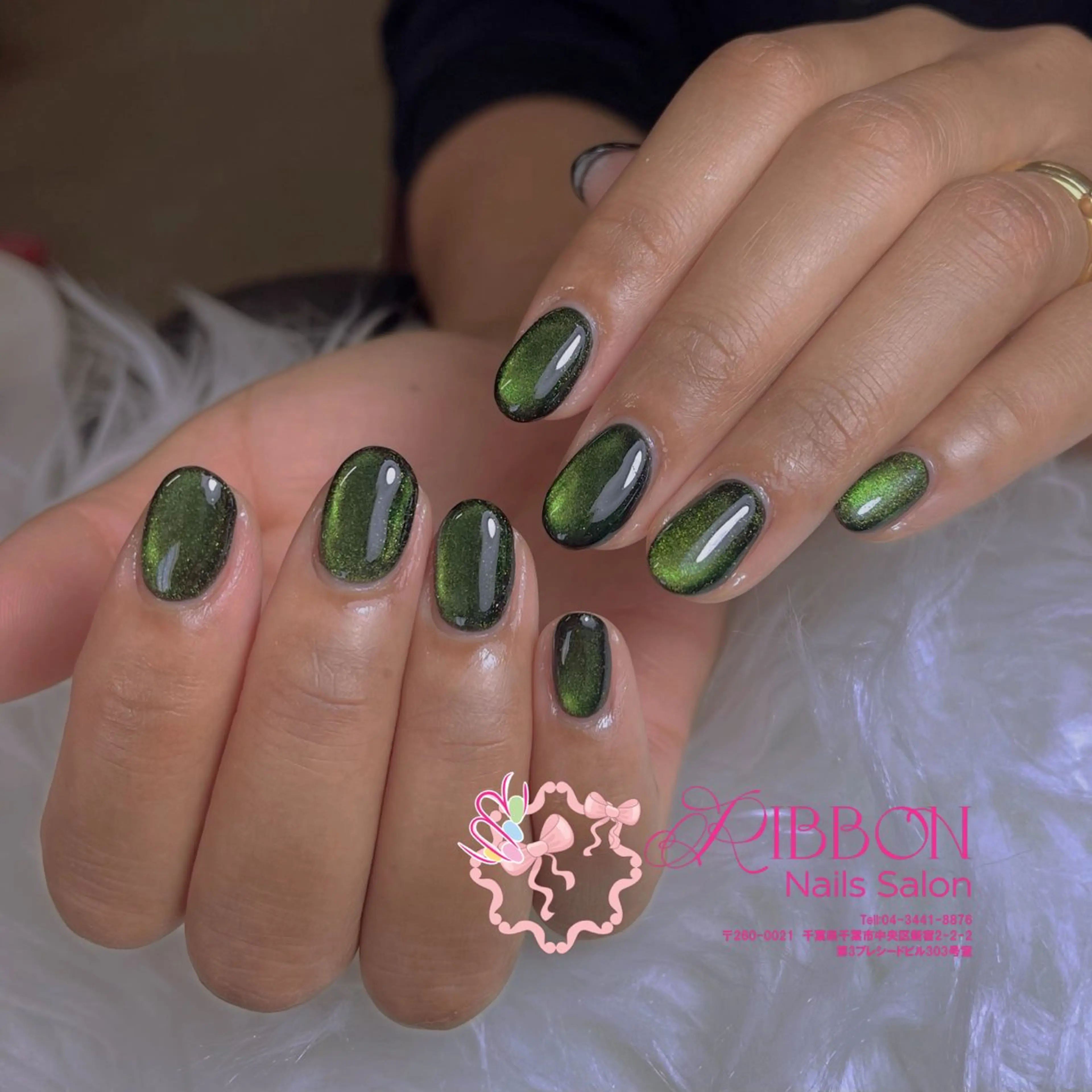 ネイル フレンチネイル ジェルネイル マグネットネイル 持ち込み ニュアンスネイル ハンドネイル Ribbonnail salonのネイルデザイン