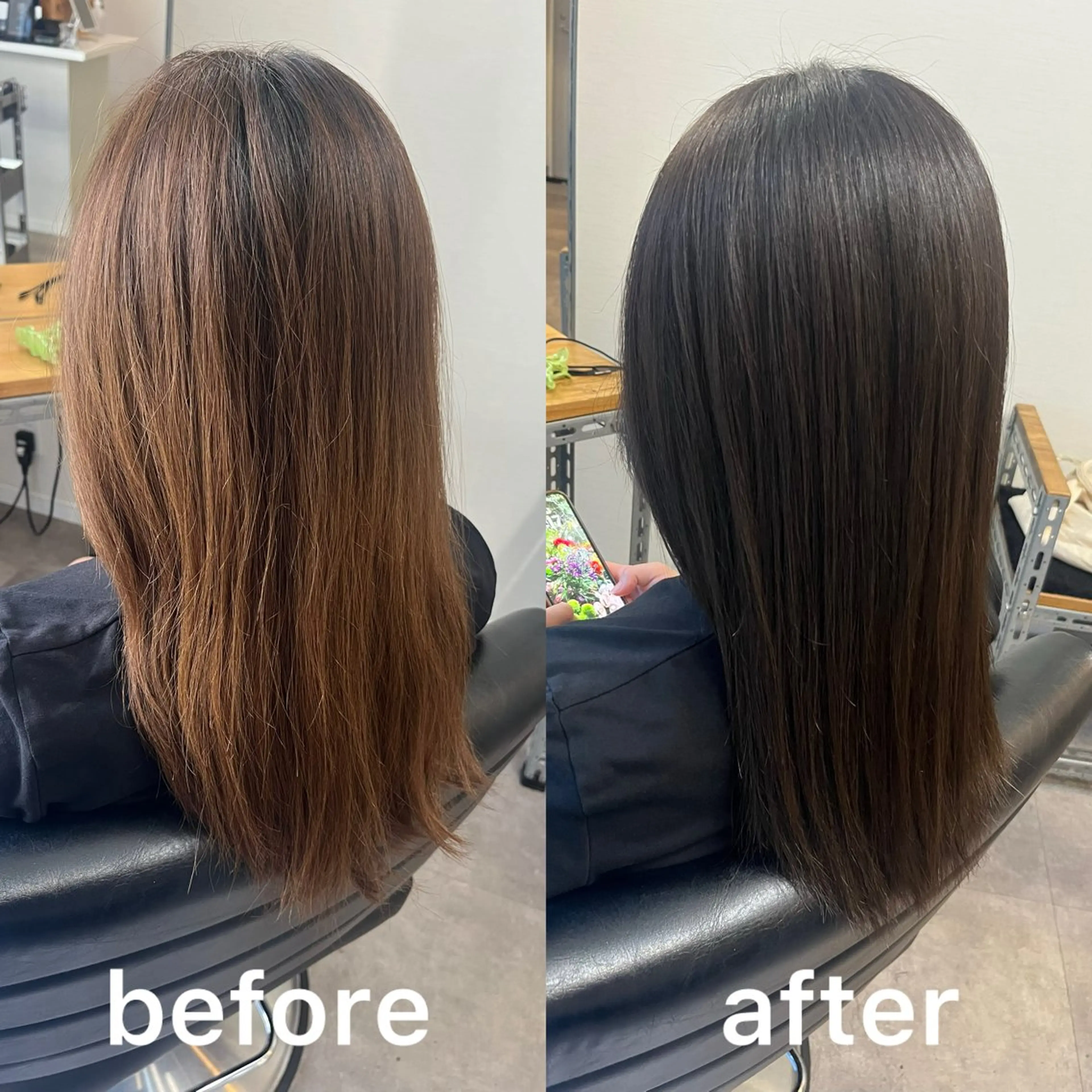 セミロング カット ヘアカラー トリートメント OFF YUYAのヘアスタイル