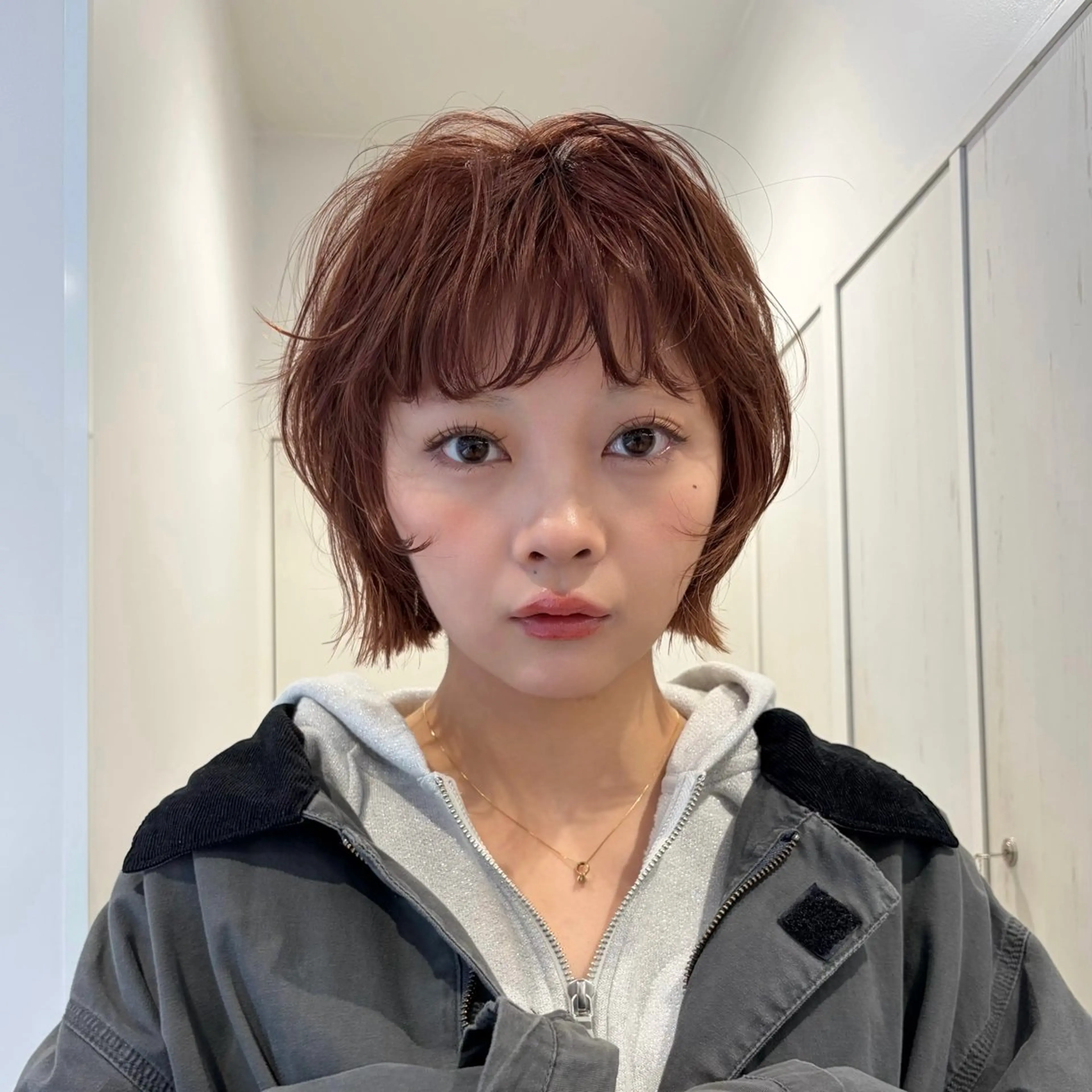 ショート 🎀Wカラー/ピンク /ベージュ🎀ゆらのヘアスタイル