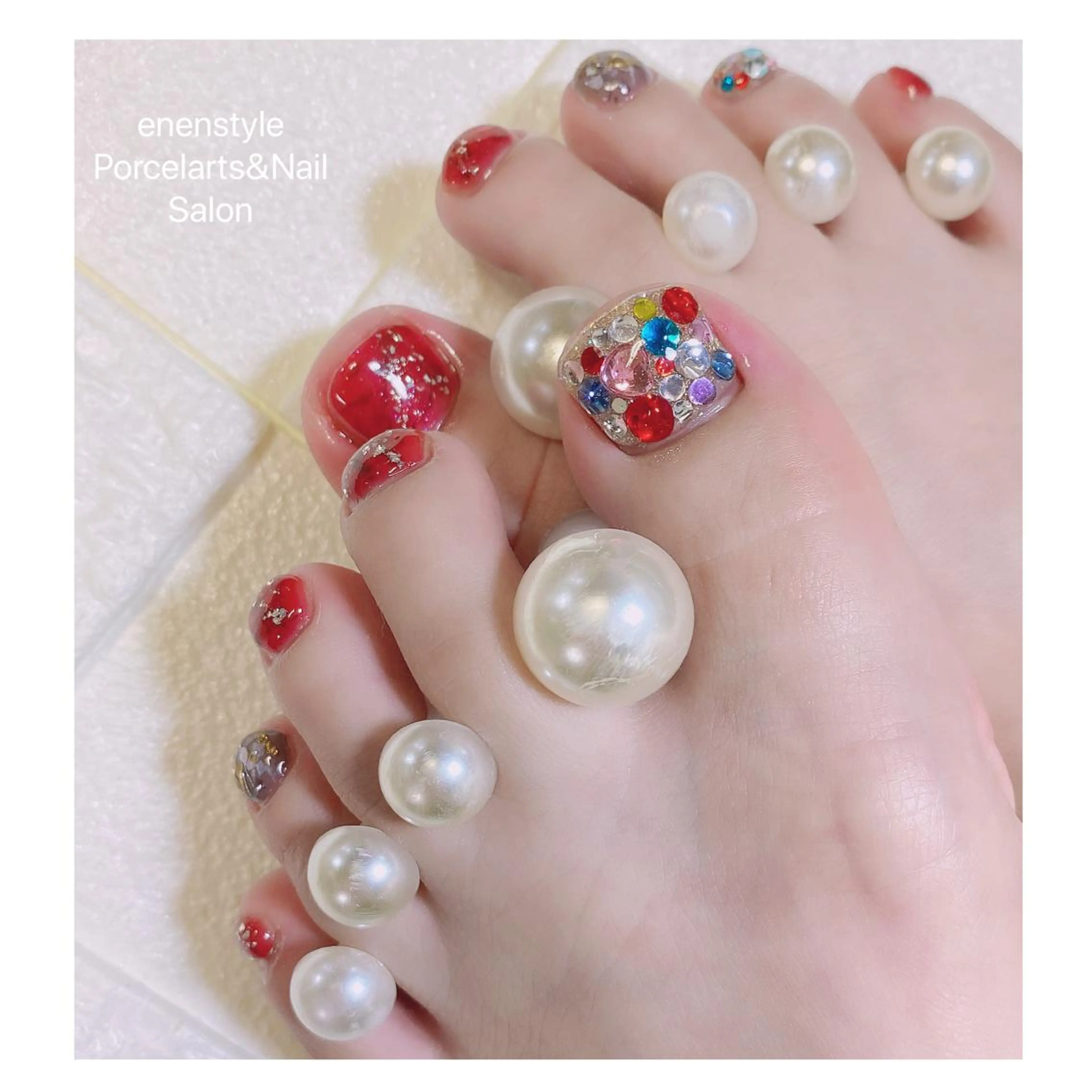 ショート ハンドネイル フットネイル 👑enen style👑のネイルデザイン