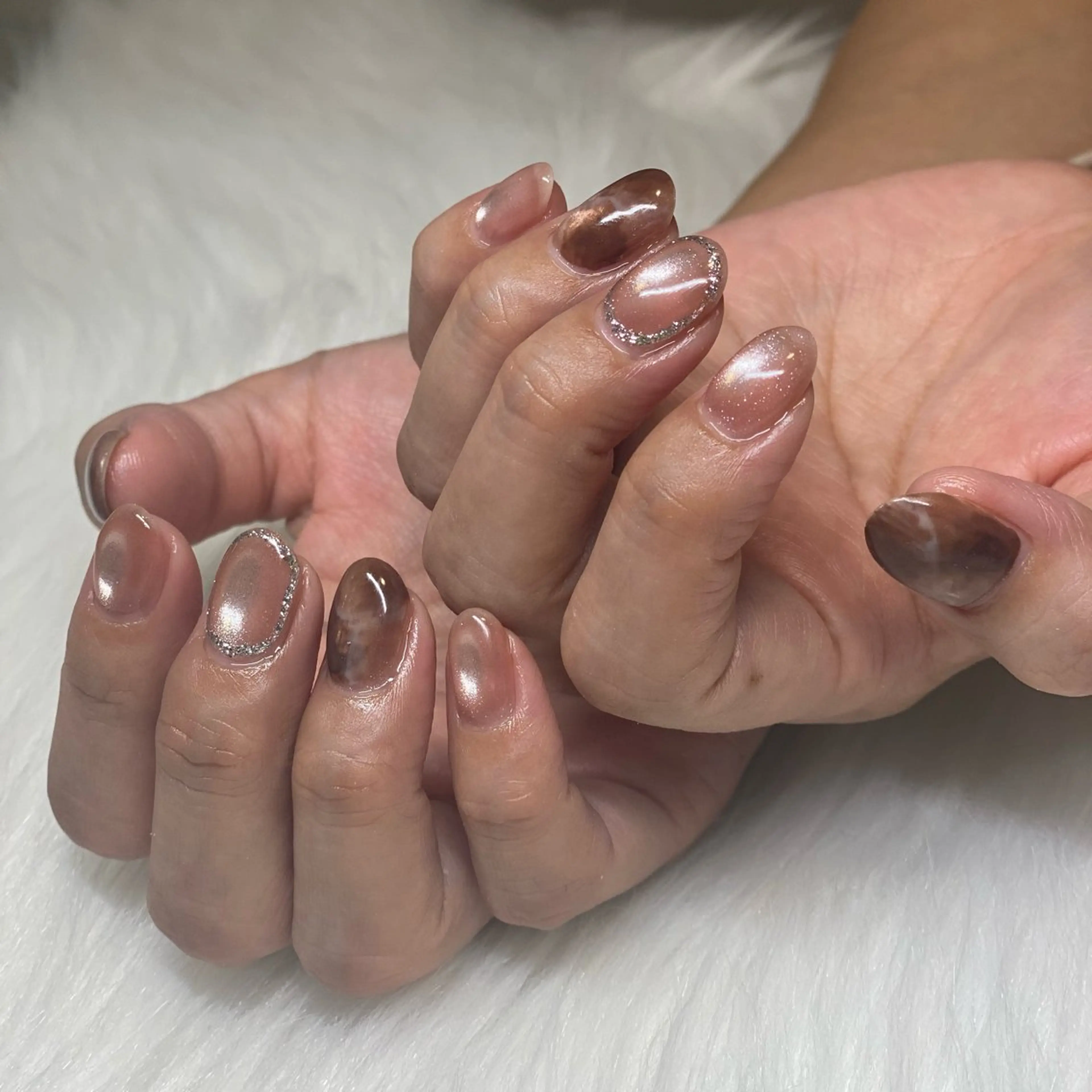 ネイル マグネットネイル ニュアンスネイル nail salon milkのネイルデザイン