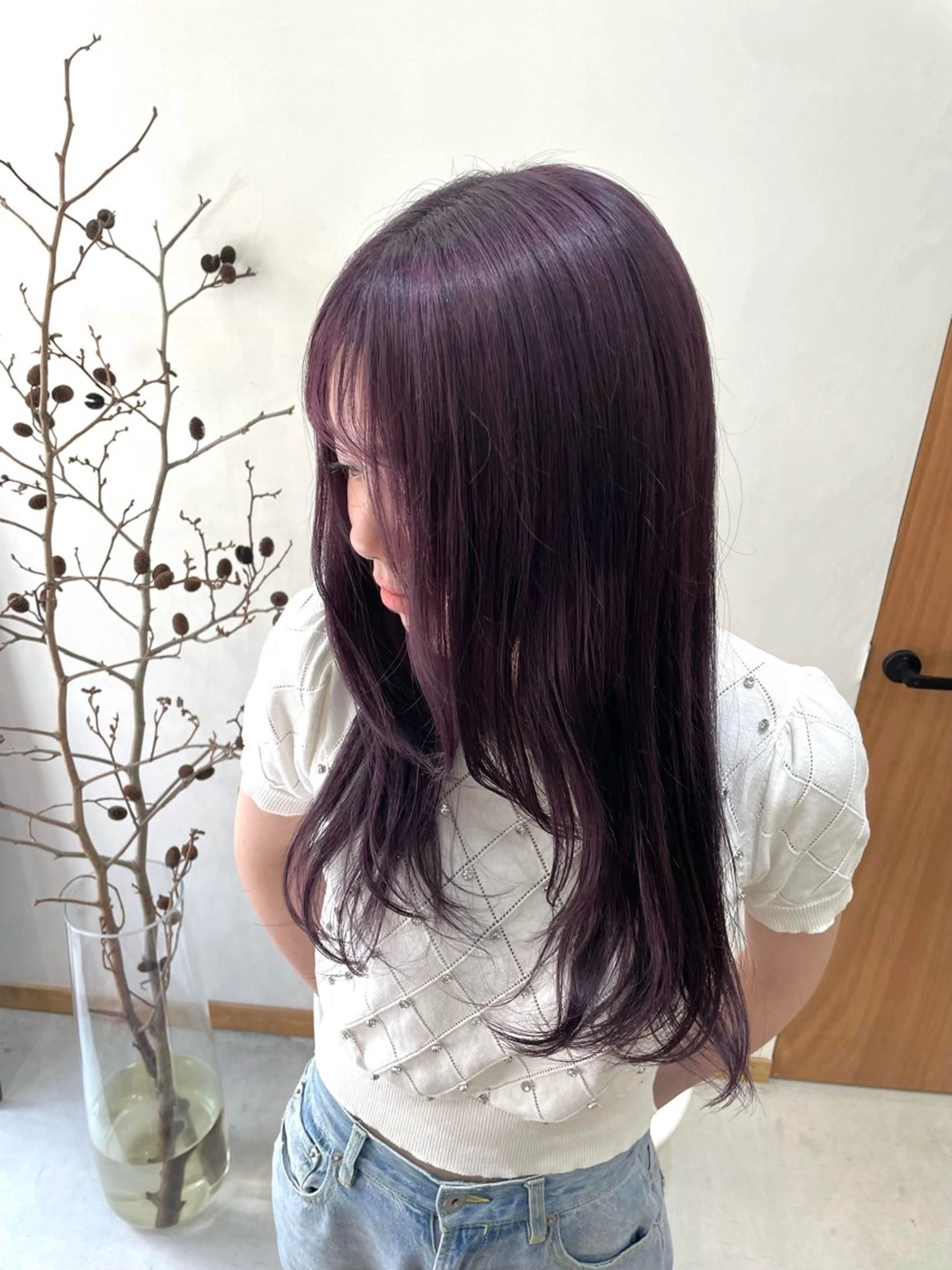 ロング カラー ブリーチ ラベンダーカラー ピンクカラー ピンクラベンダー 慎太朗/パーマ/ボブ /センターパートのヘアスタイル