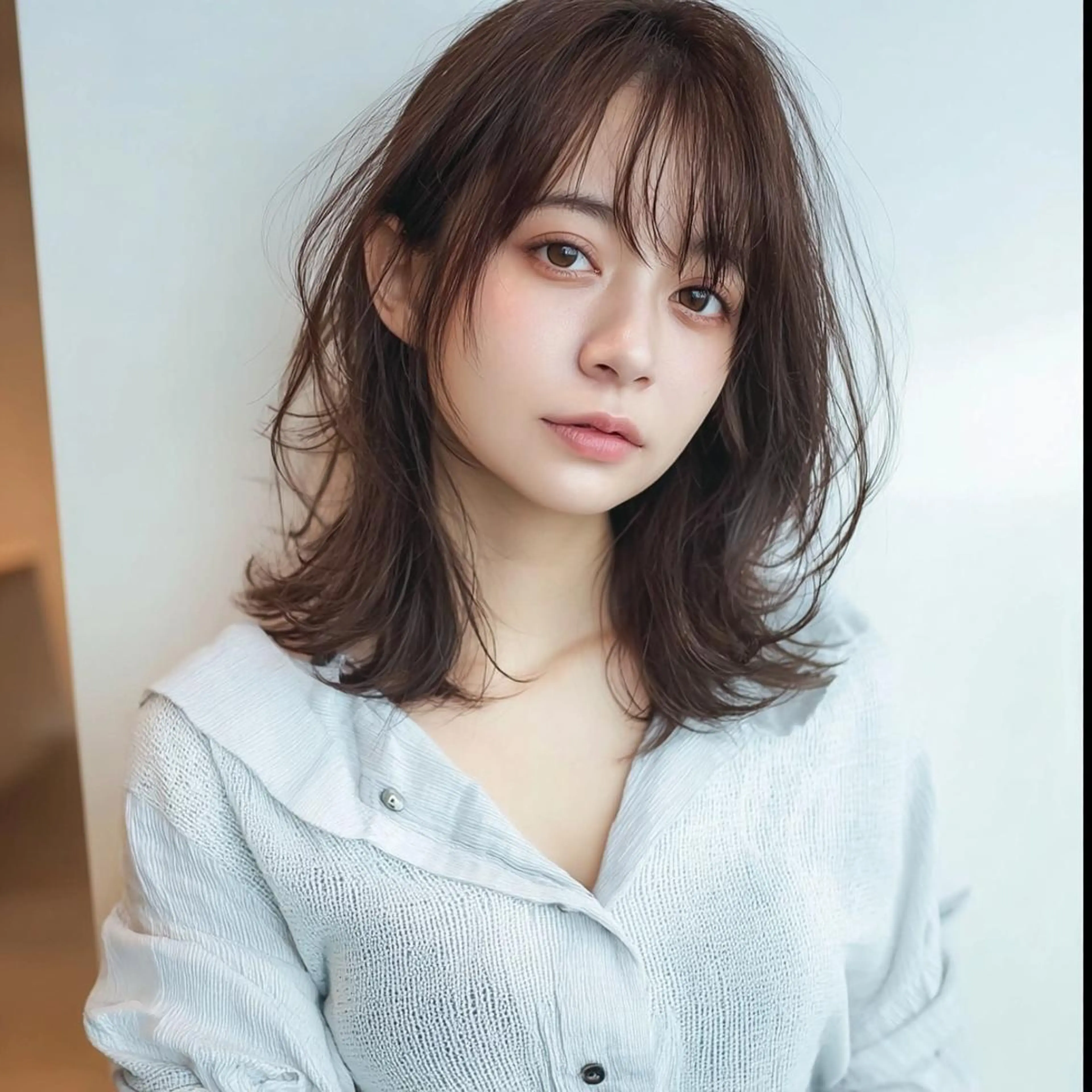 セミロング ブリーチなし透明感 カラー✨横山 佳希のヘアスタイル