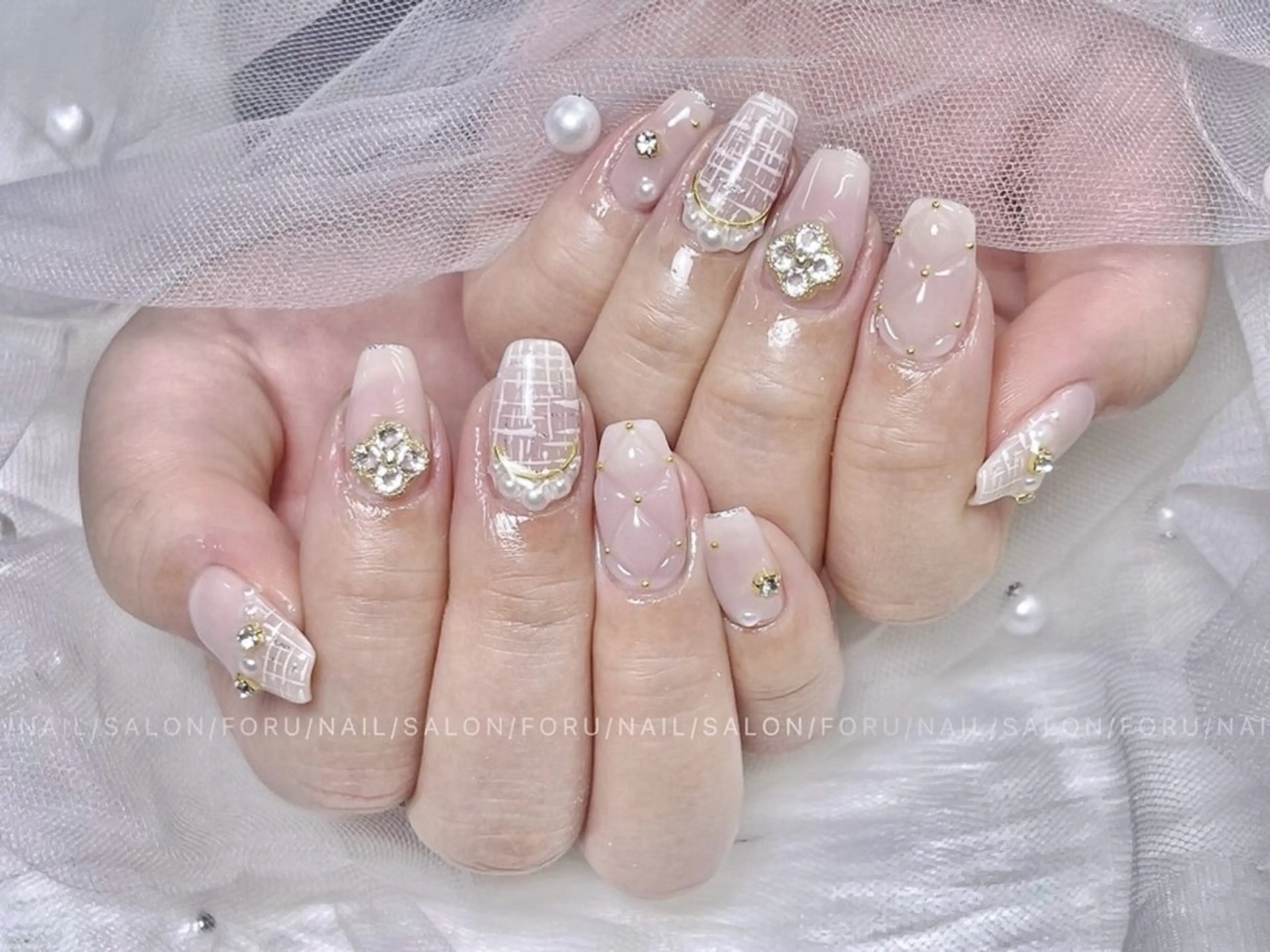 メンズ ネイル アートネイル フレンチネイル ジェルネイル キラキラネイル パラジェル ハンドネイル Bloom スカルプ専門店のネイルデザイン