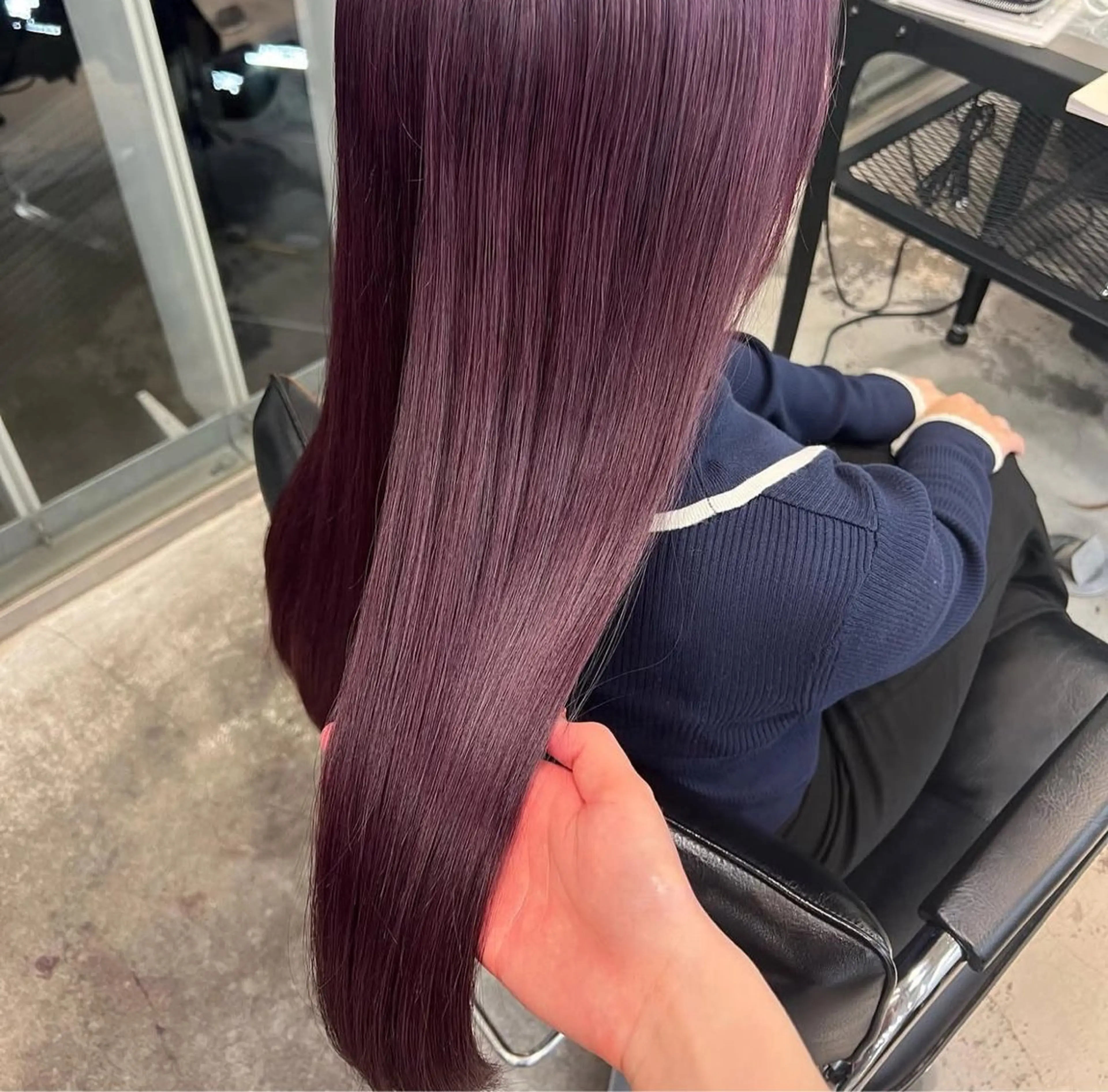 セミロング カラー ラベンダーカラー ピンクカラー ピンクラベンダー 🌼動き×透明感🩵 ハイトーン/ナナのヘアスタイル