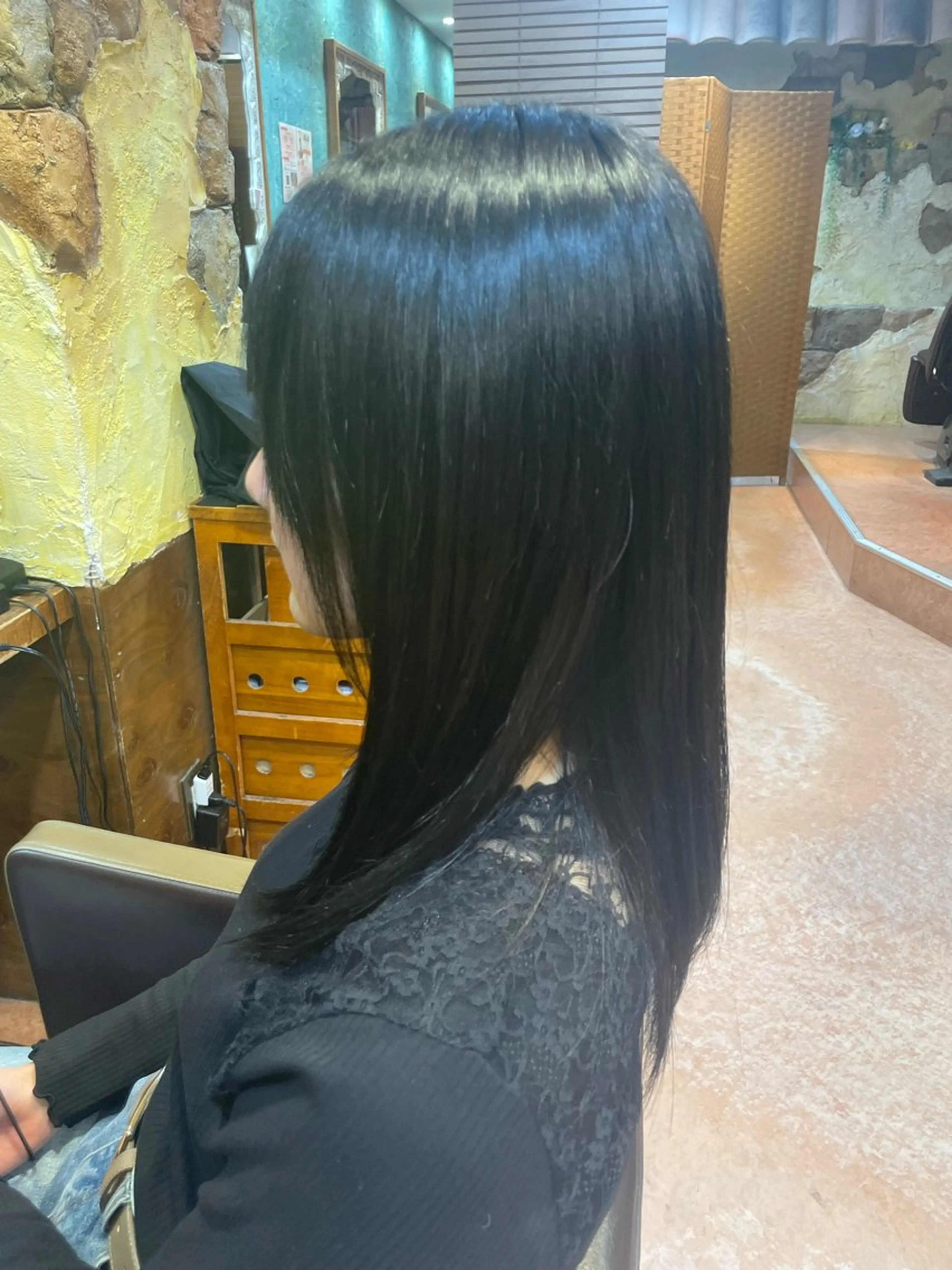 カラー 黒髪 ブルーカラー ブルーブラック ar北千住 あやみのヘアスタイル