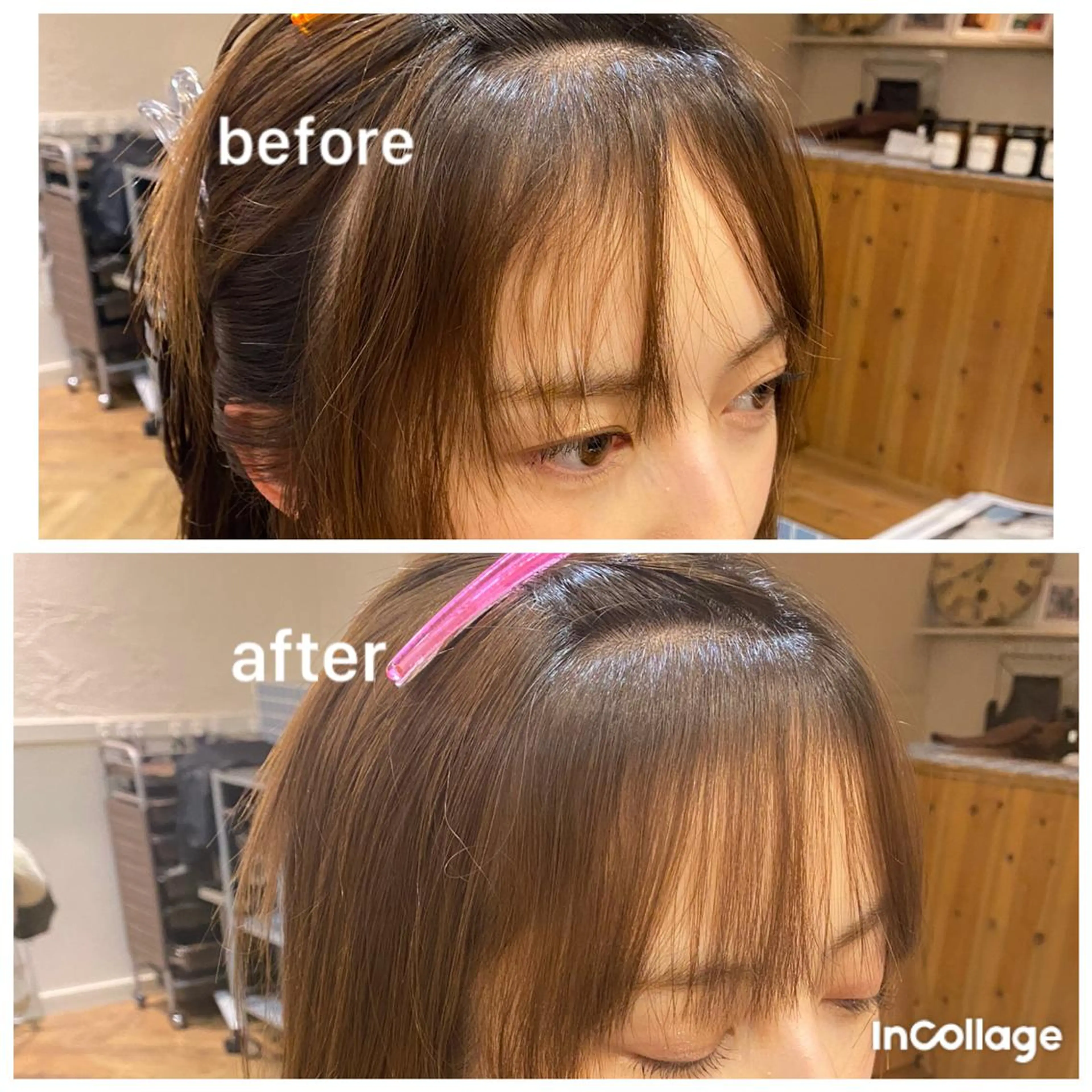 セミロング 顔周りカット 縮毛矯正 縮毛矯正 saya/似合わせ /透明感カラーのヘアスタイル