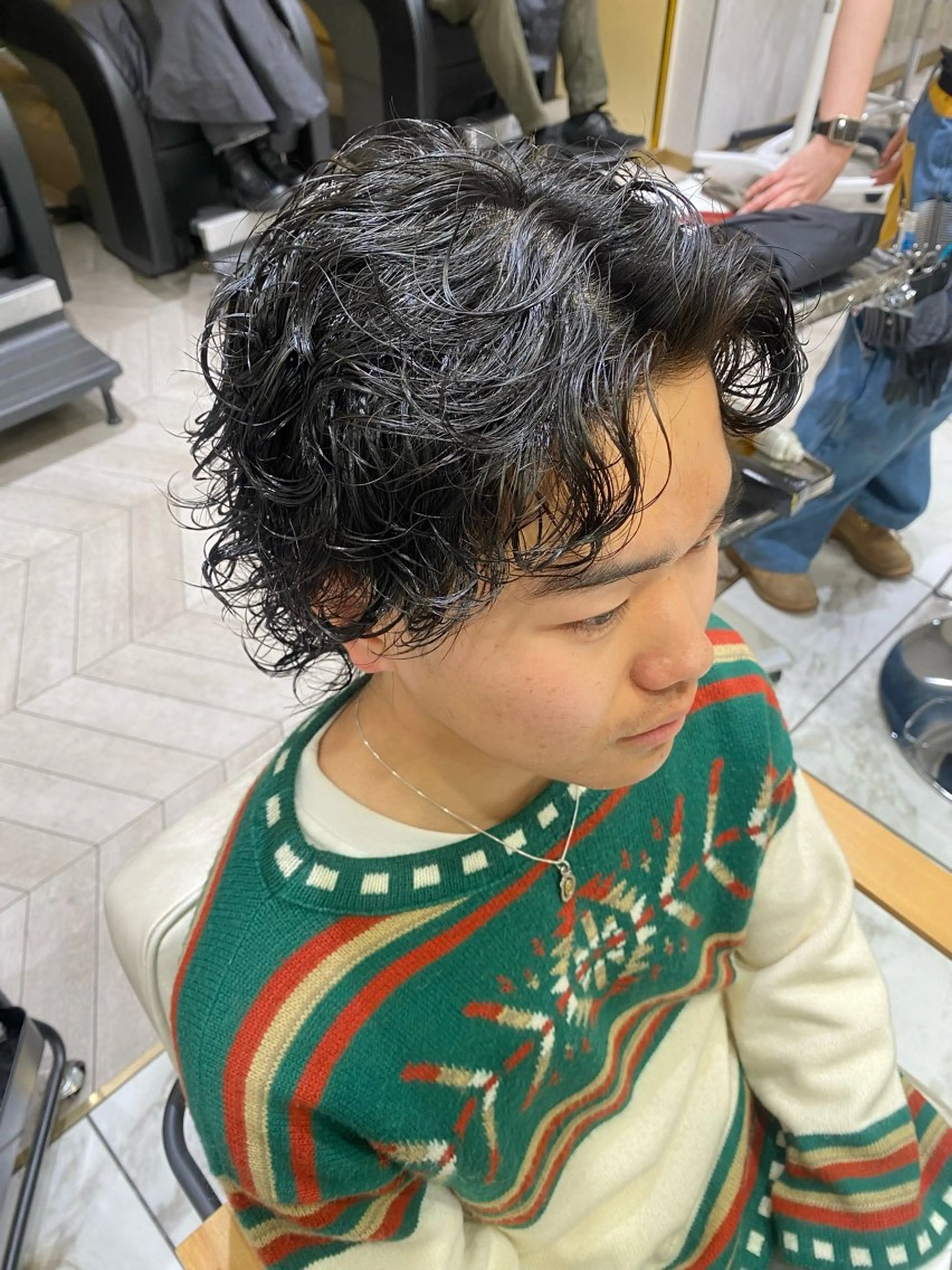 ショート パーマ メンズ 酸スト/フェザー パーマ/三谷海斗のヘアスタイル