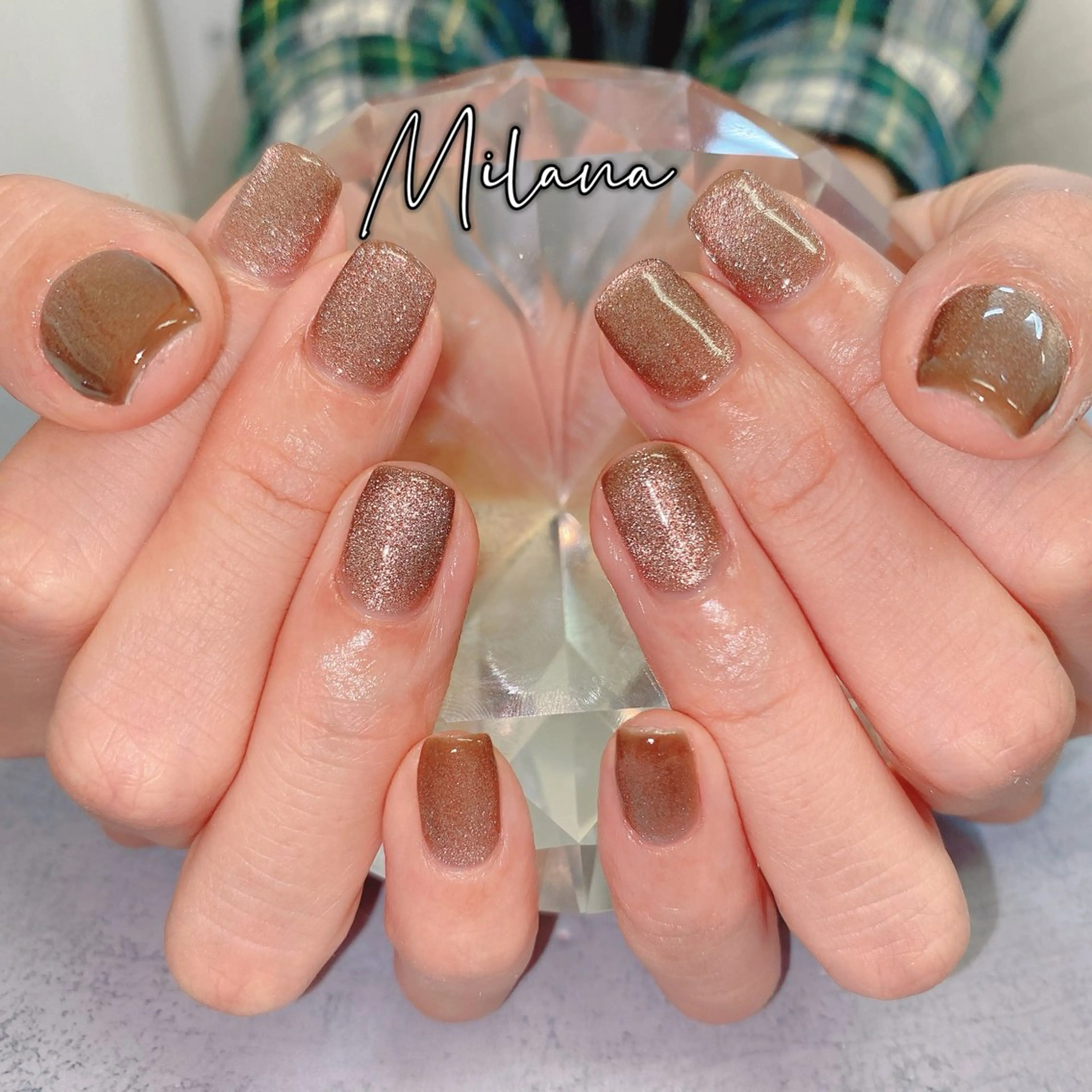 ネイル マグネットネイル ワンカラーネイル ハンドネイル Milana （研修生メニュー）のネイルデザイン