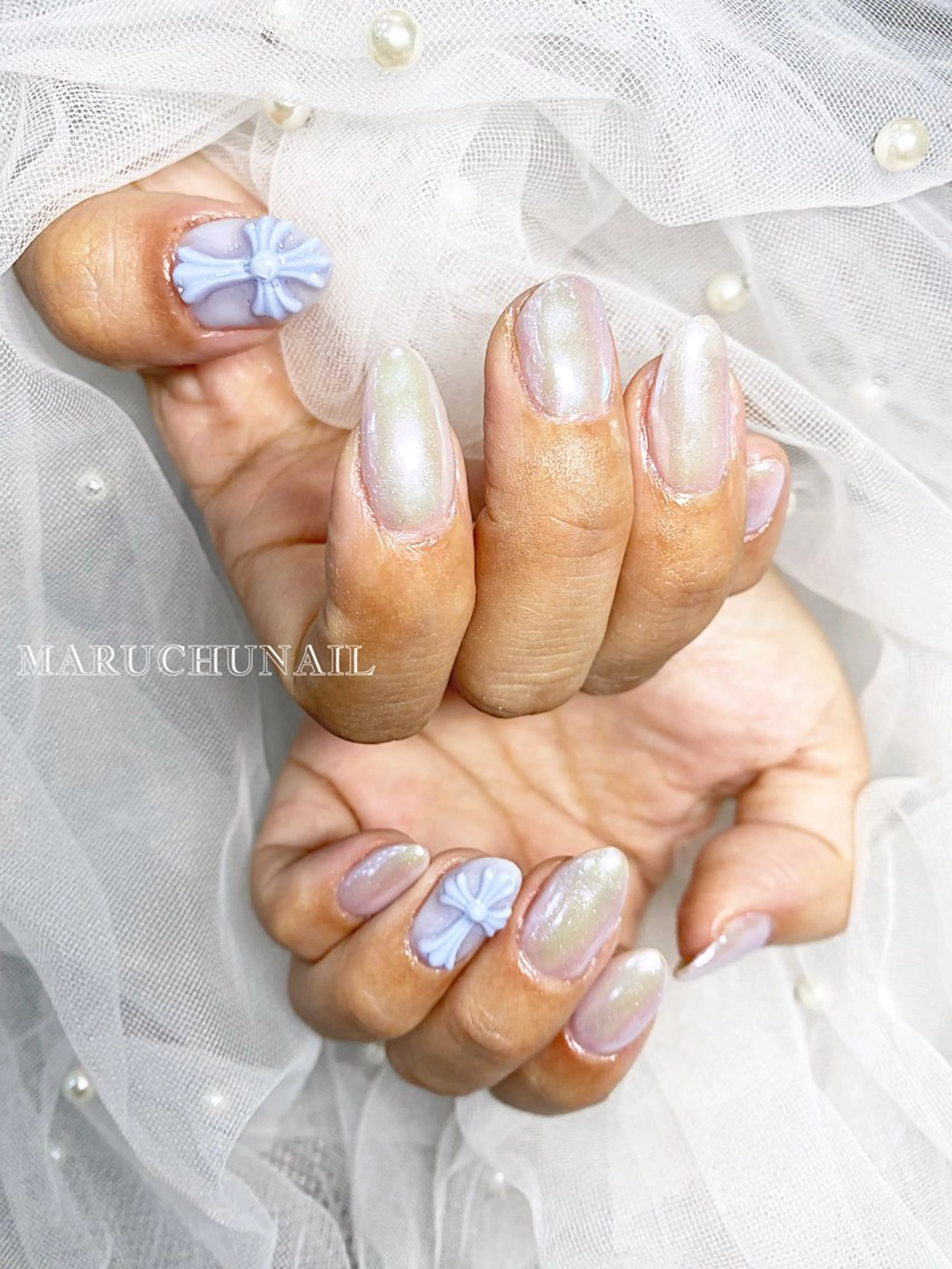 ネイル ミラーネイル 🦋✨ MARIKO✨🦋のネイルデザイン