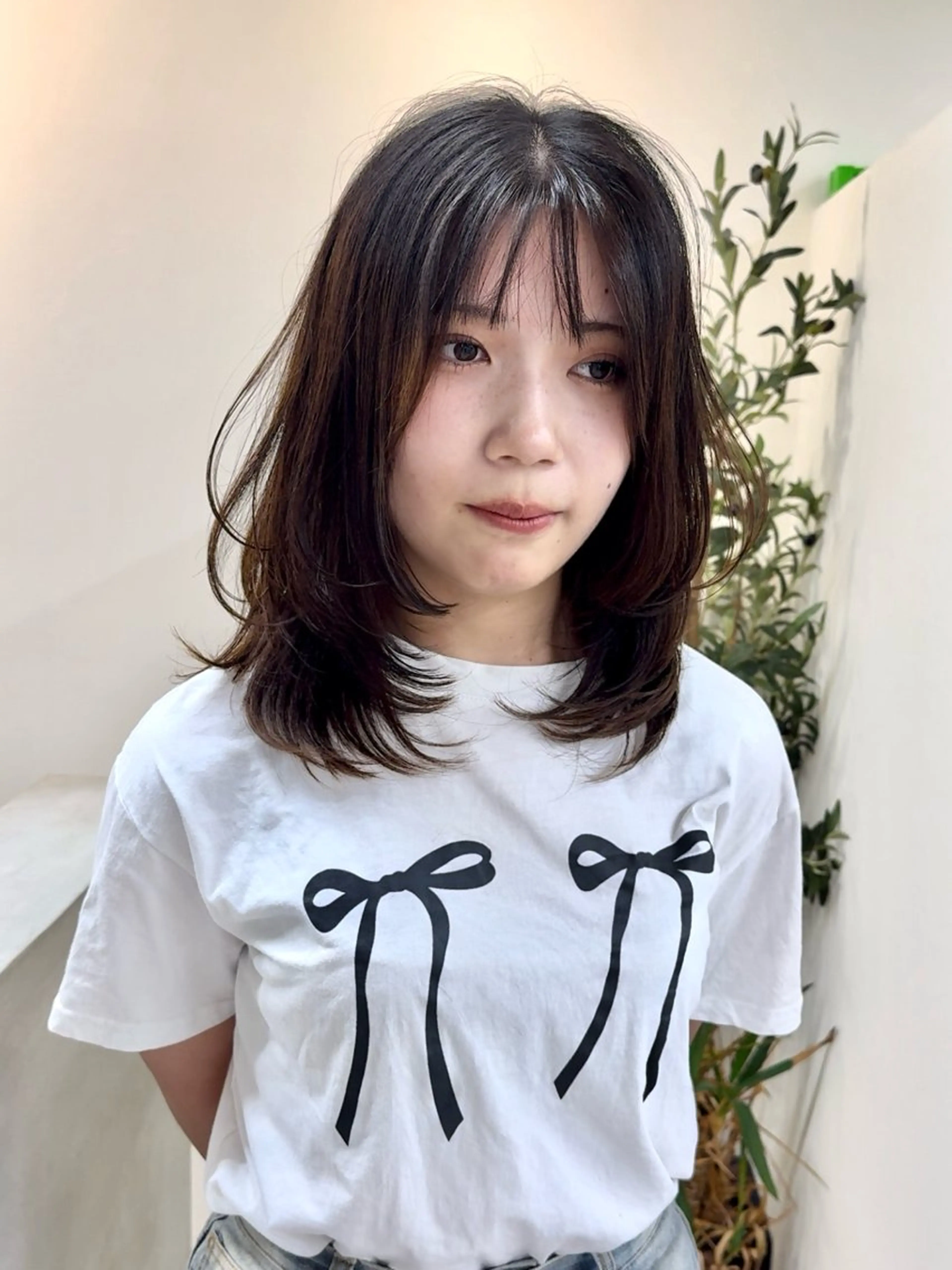 ミディアム レイヤーカット カット トリートメント レイヤー×縮毛矯正 深見 拓のヘアスタイル