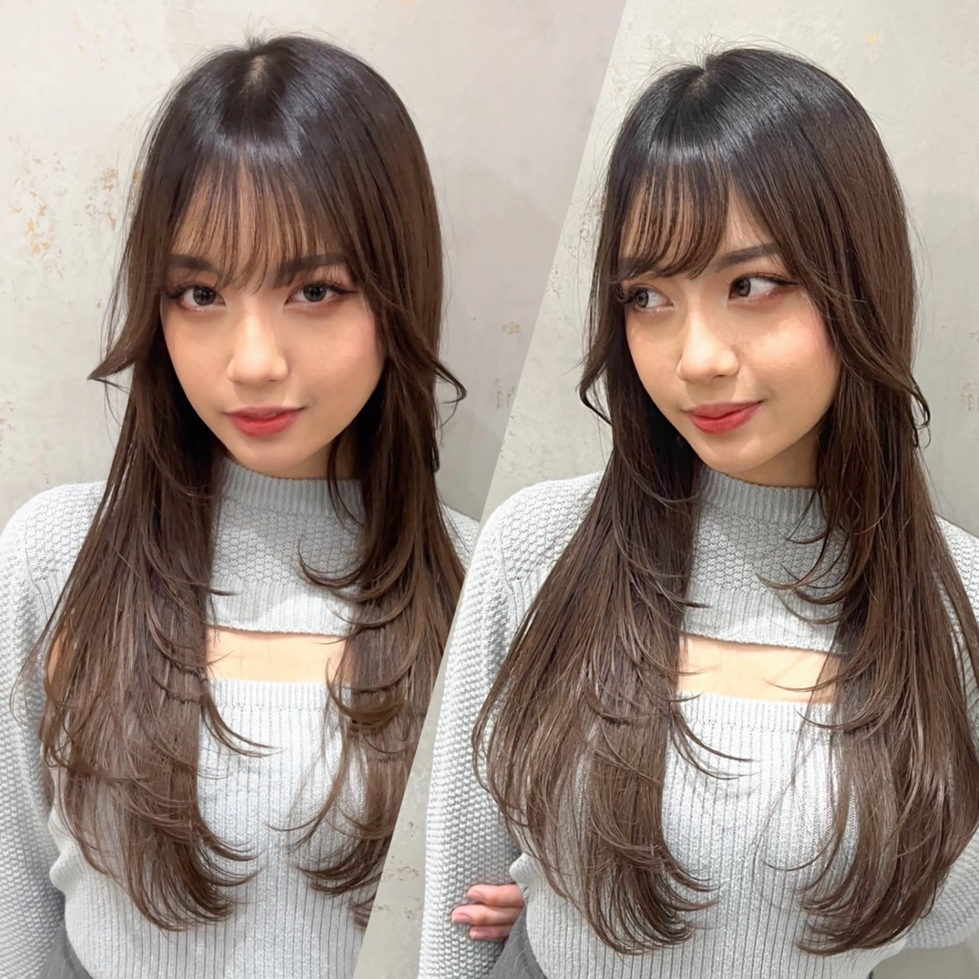 セミロング カラー 山崎/ボブ縮毛矯正 レイヤー髪質改善のヘアスタイル