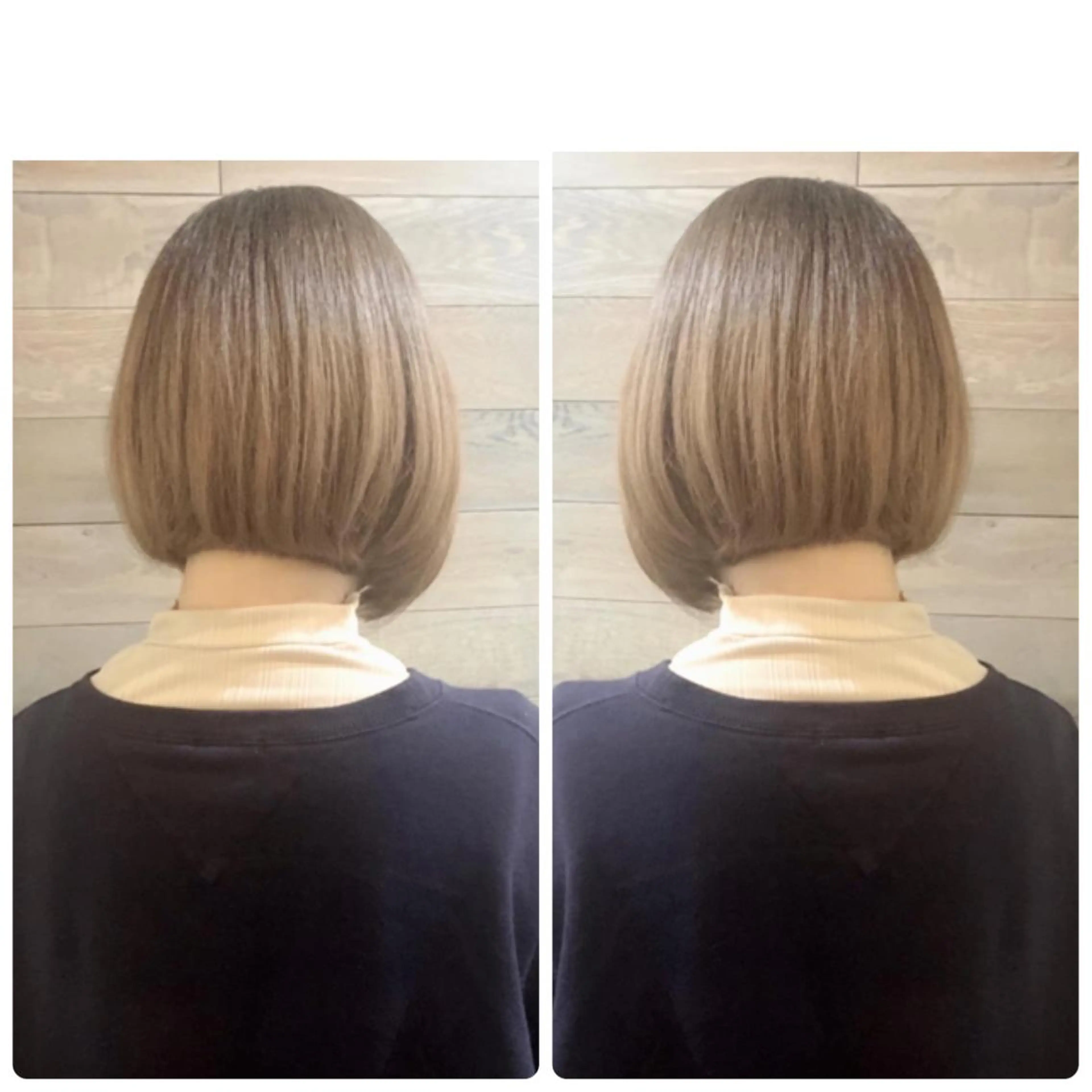 ミディアム カラー バレイヤージュ ブラウンカラー ココアブラウン デザインカラー グラデーションカラー ヘアカラー トリートメント 京都大人女性ショート 徒歩1分/秋山のヘアスタイル