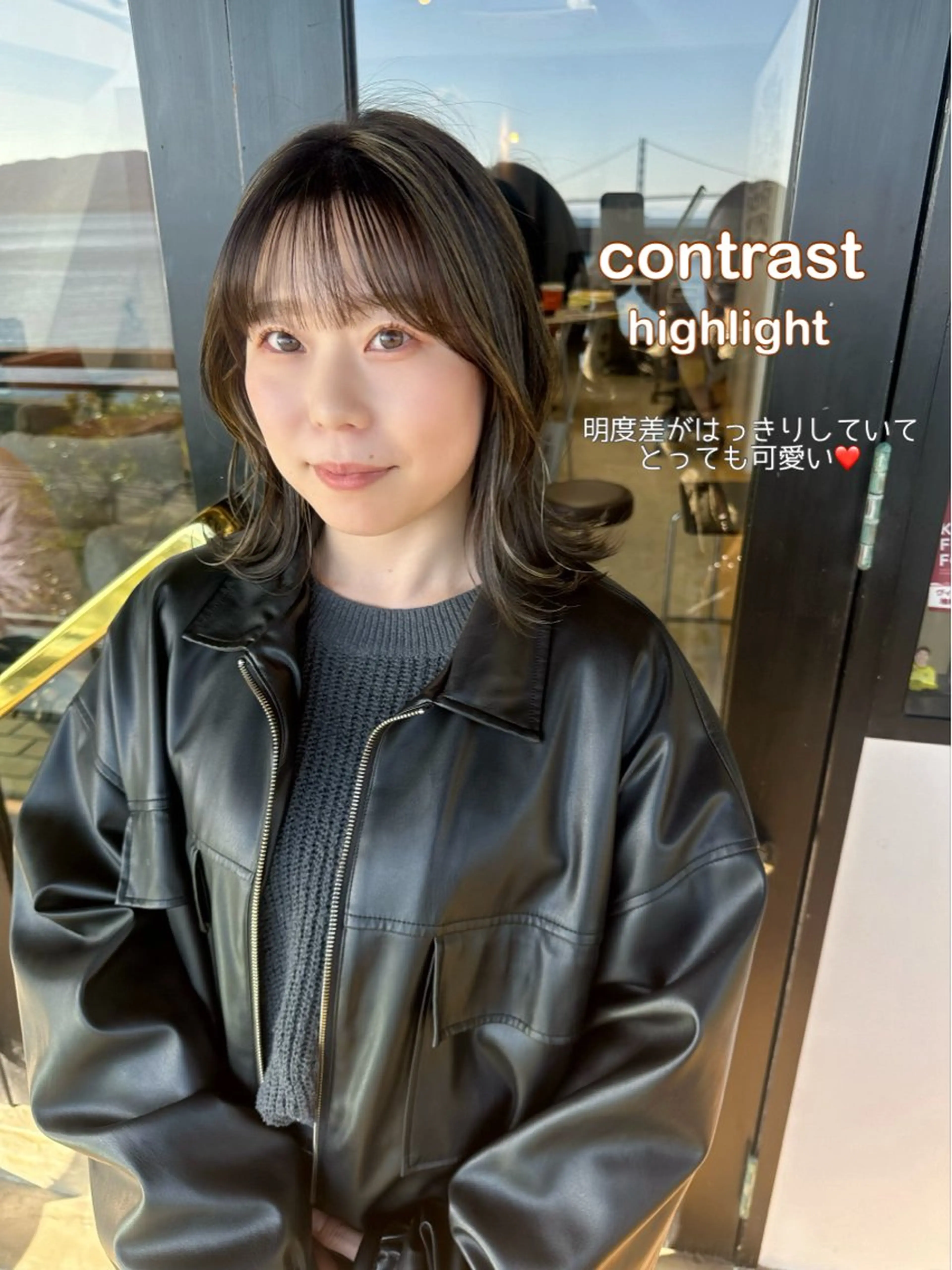 ミディアム ハイライト カット ヘアカラー トリートメント 藤本 静香のヘアスタイル