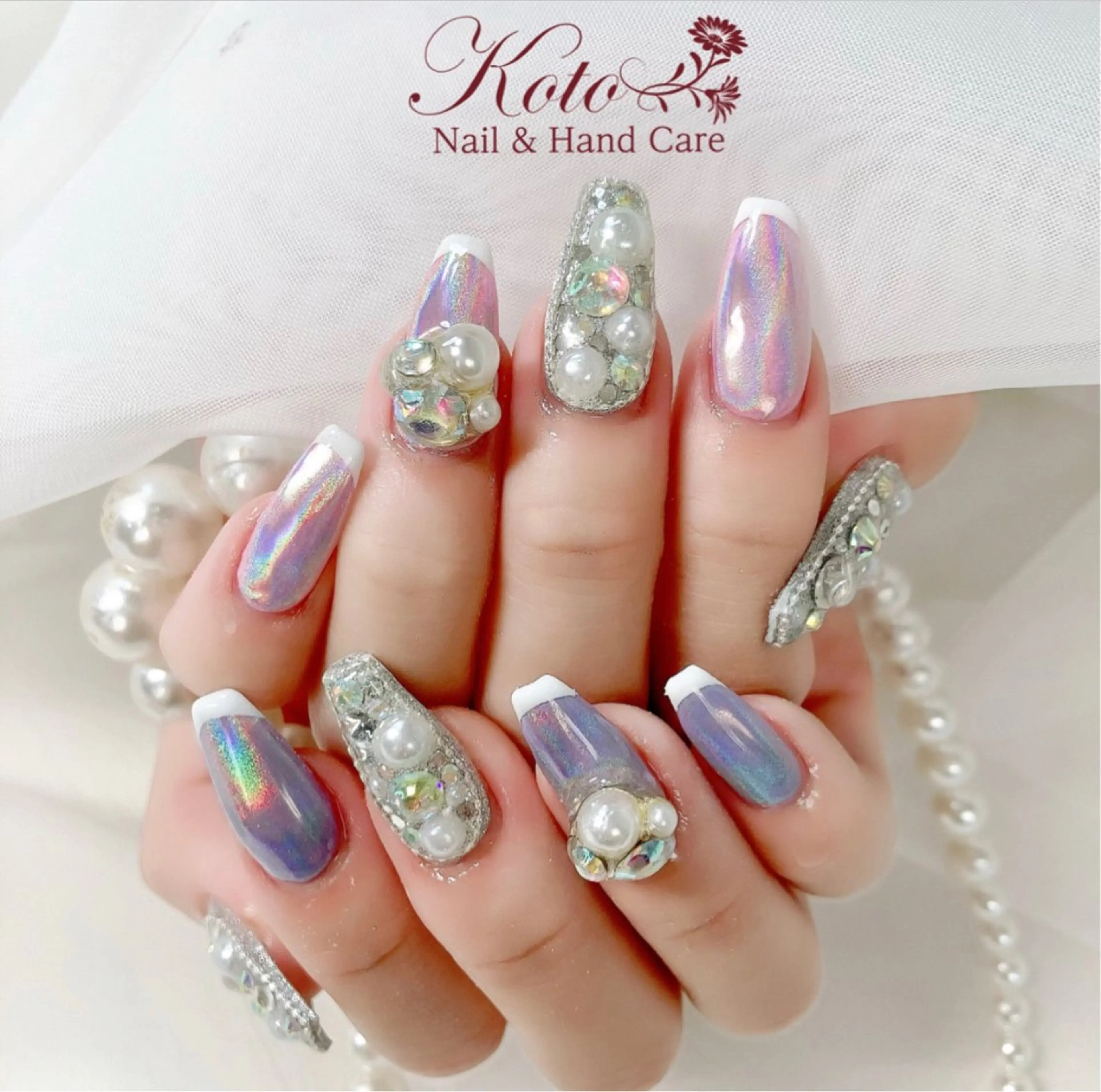 ネイル 長さ出し ジェルネイル 持ち込み ニュアンスネイル 赤色 Risa ネイルサロンKOTOのネイルデザイン