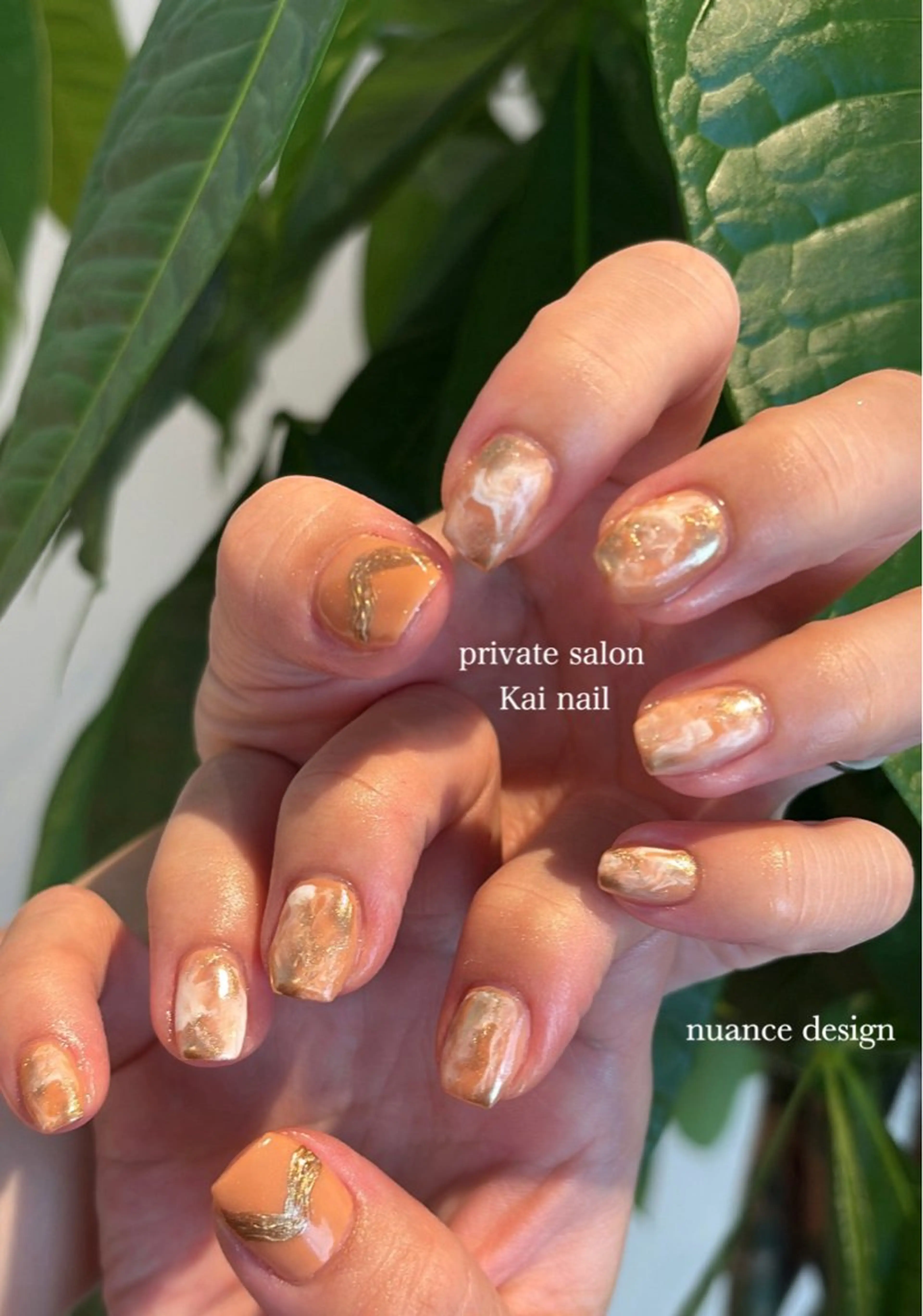 ネイル 大理石ネイル(マーブル) ニュアンスネイル 春ネイル ハンドネイル Kai  nail Mayukoのネイルデザイン