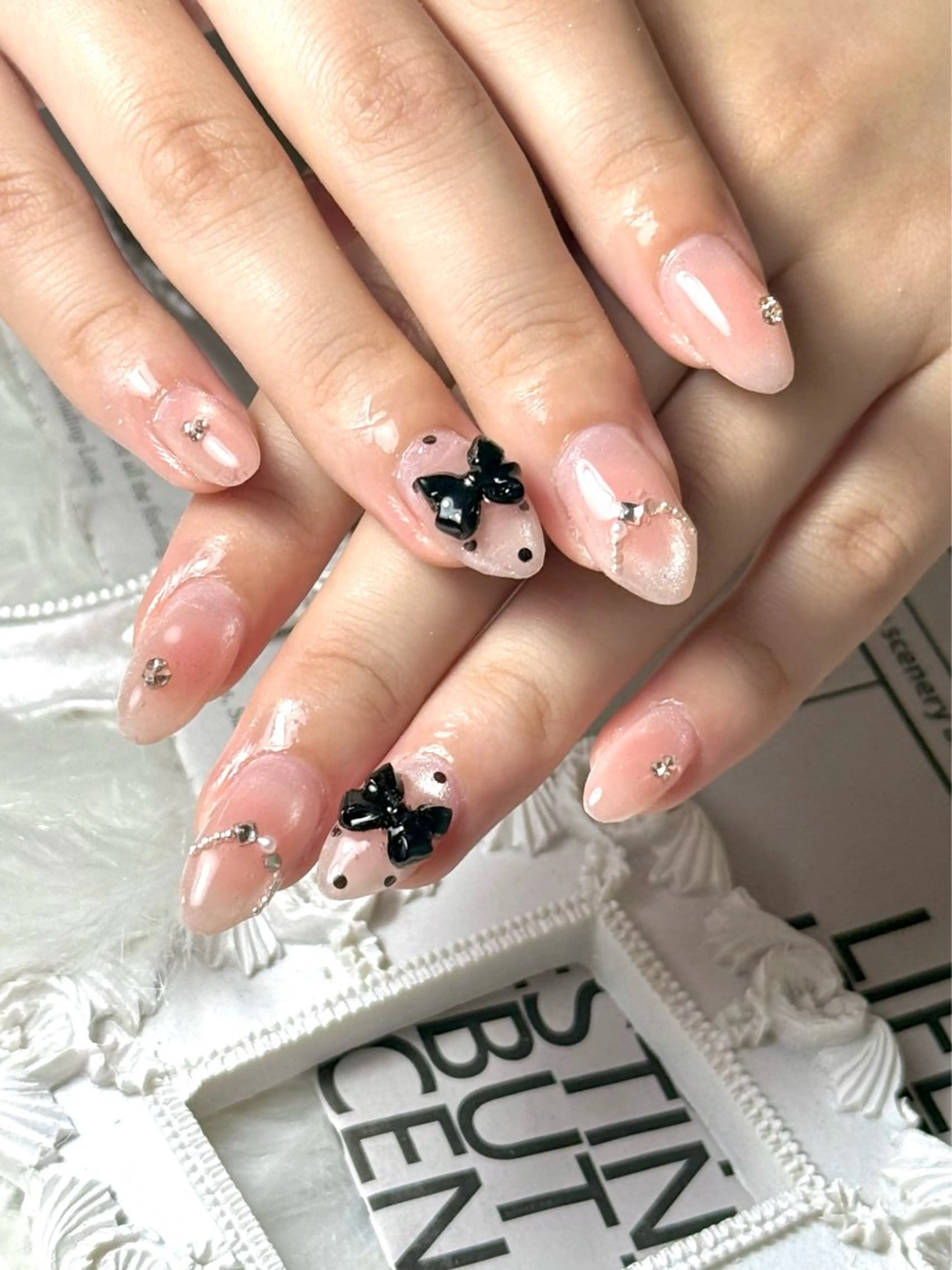 ネイル ハンドネイル ルシイ🎀新宿長さ 出しパーツ専門店のネイルデザイン