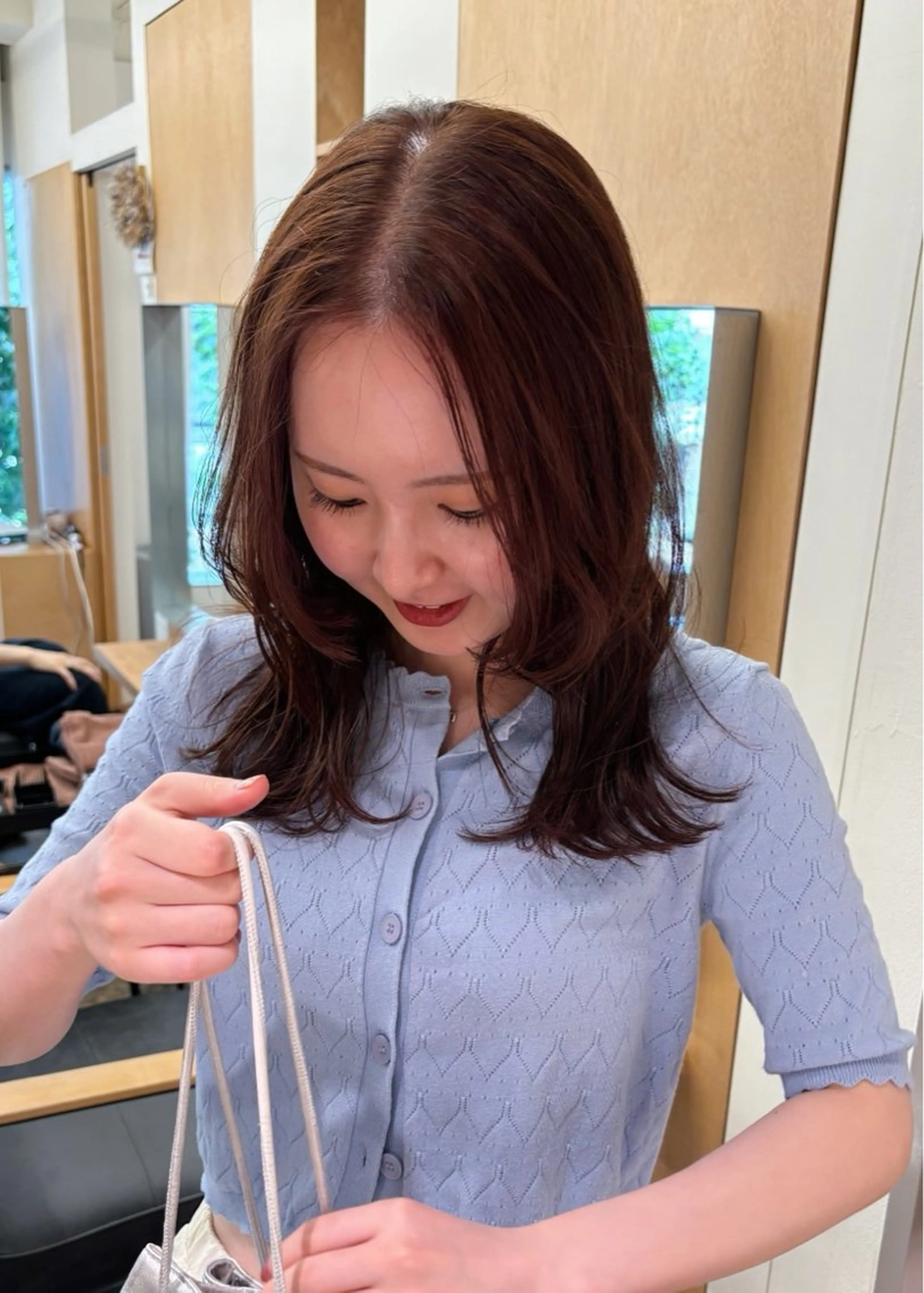 セミロング カラー ヘアアレンジ レイヤーカット 西山 紗耶香🪽 透明感カラー/ボブのヘアスタイル