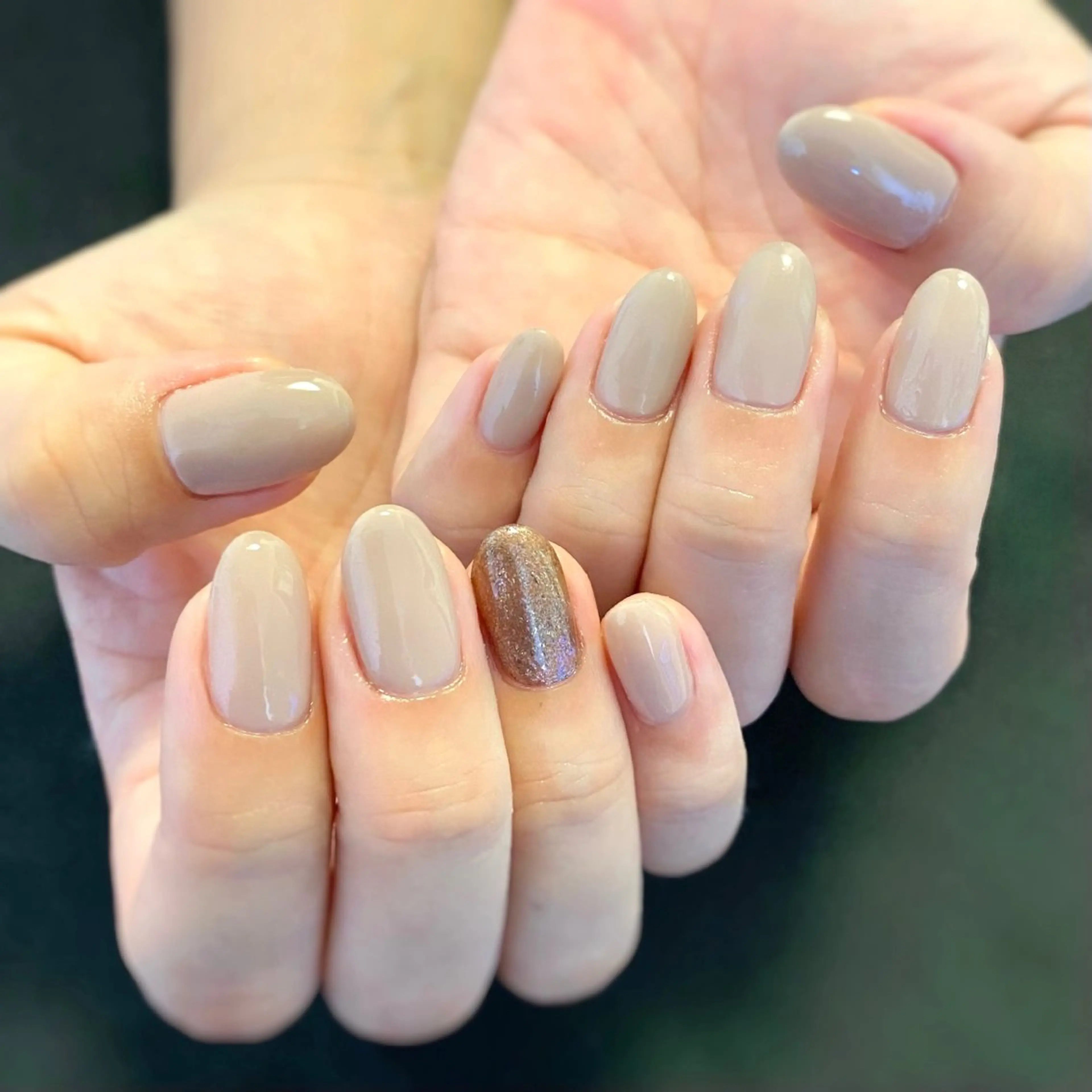 ネイル ブラウン ラメ(グリッター) nail*157 .のネイルデザイン
