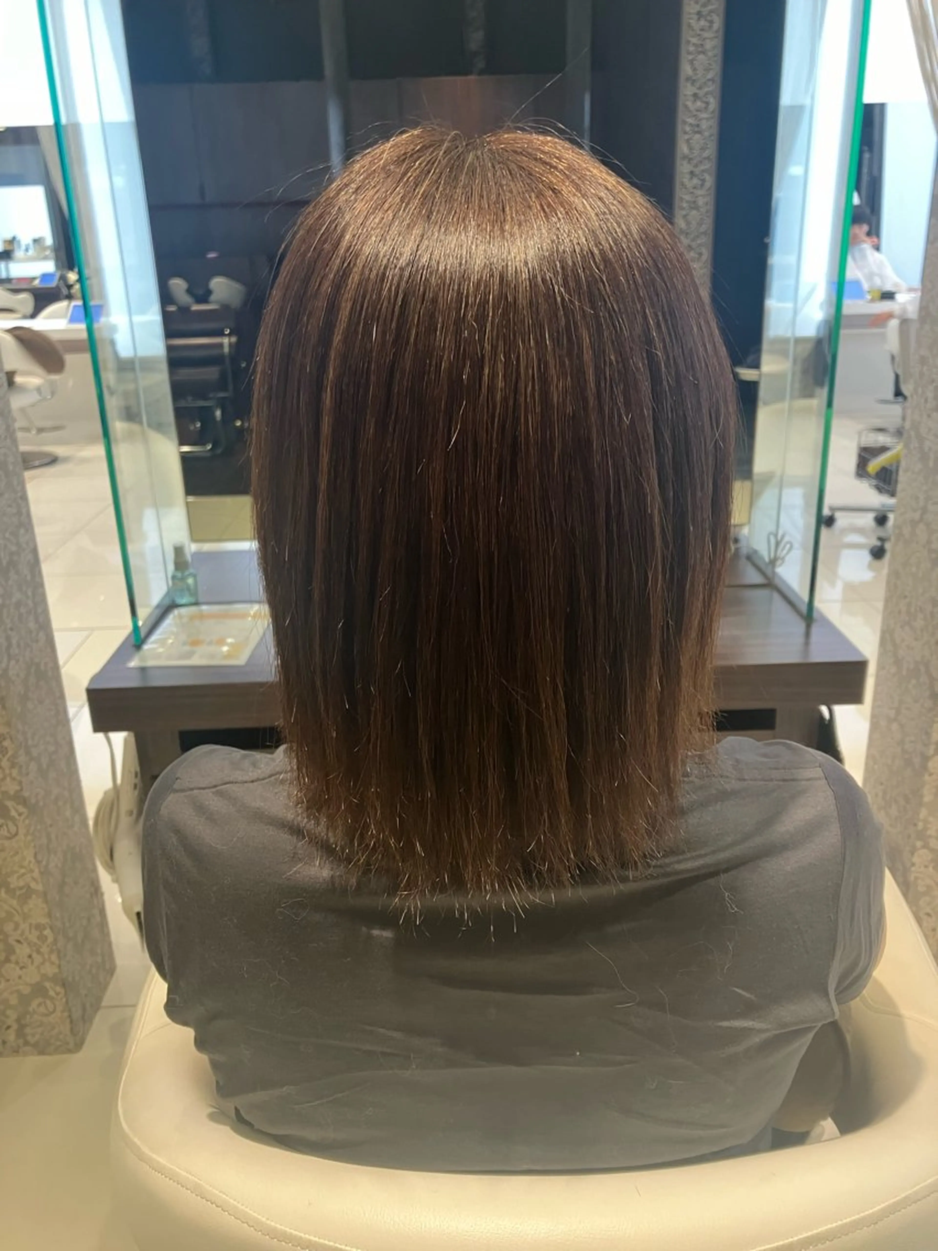 ミディアム パーマ くせ毛 縮毛矯正 ストレートパーマ SEA BELLE YASUのヘアスタイル