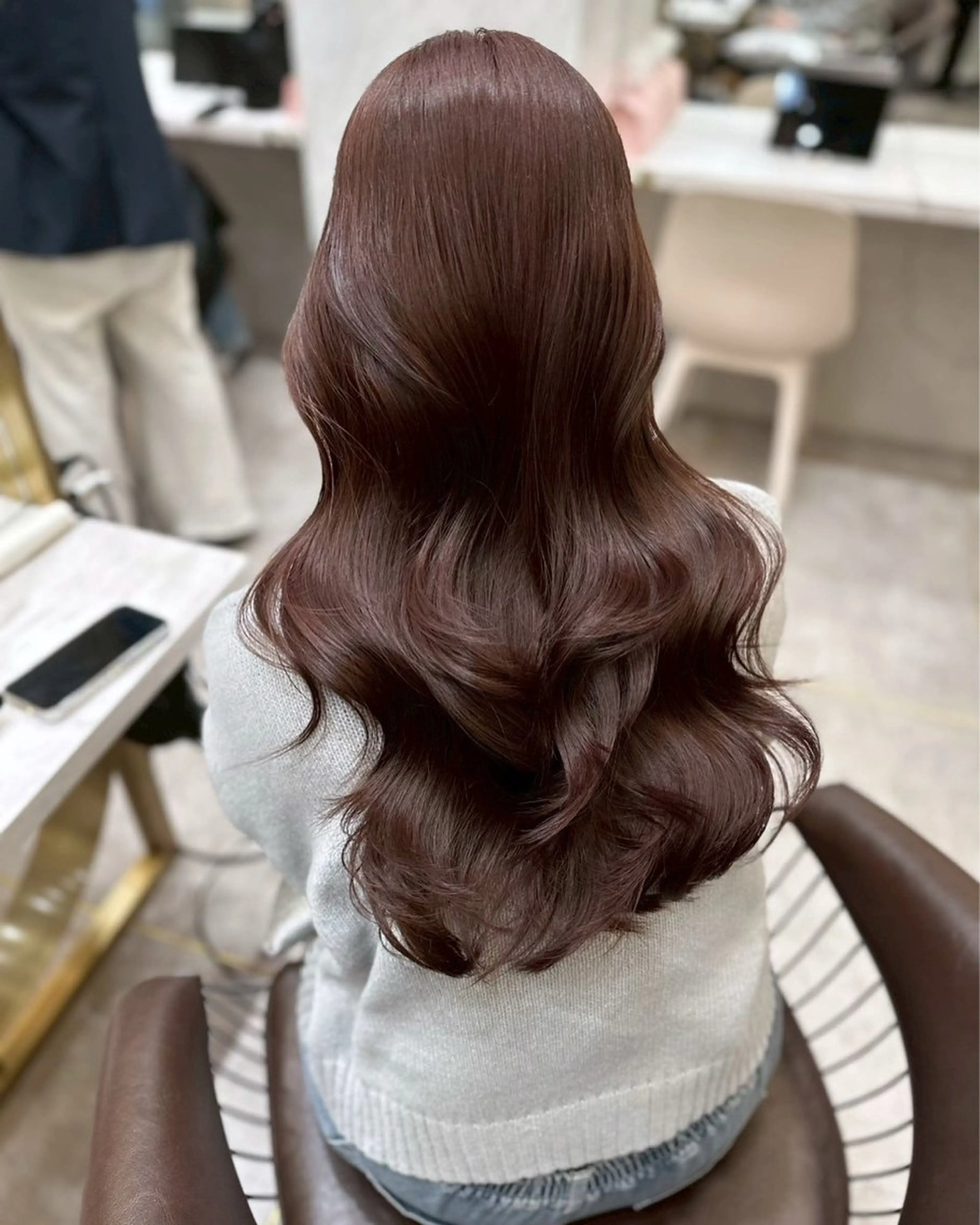 ロング カラー カット ヘアカラー トリートメント yui🎀ブリーチ なしベージュ／博多のヘアスタイル