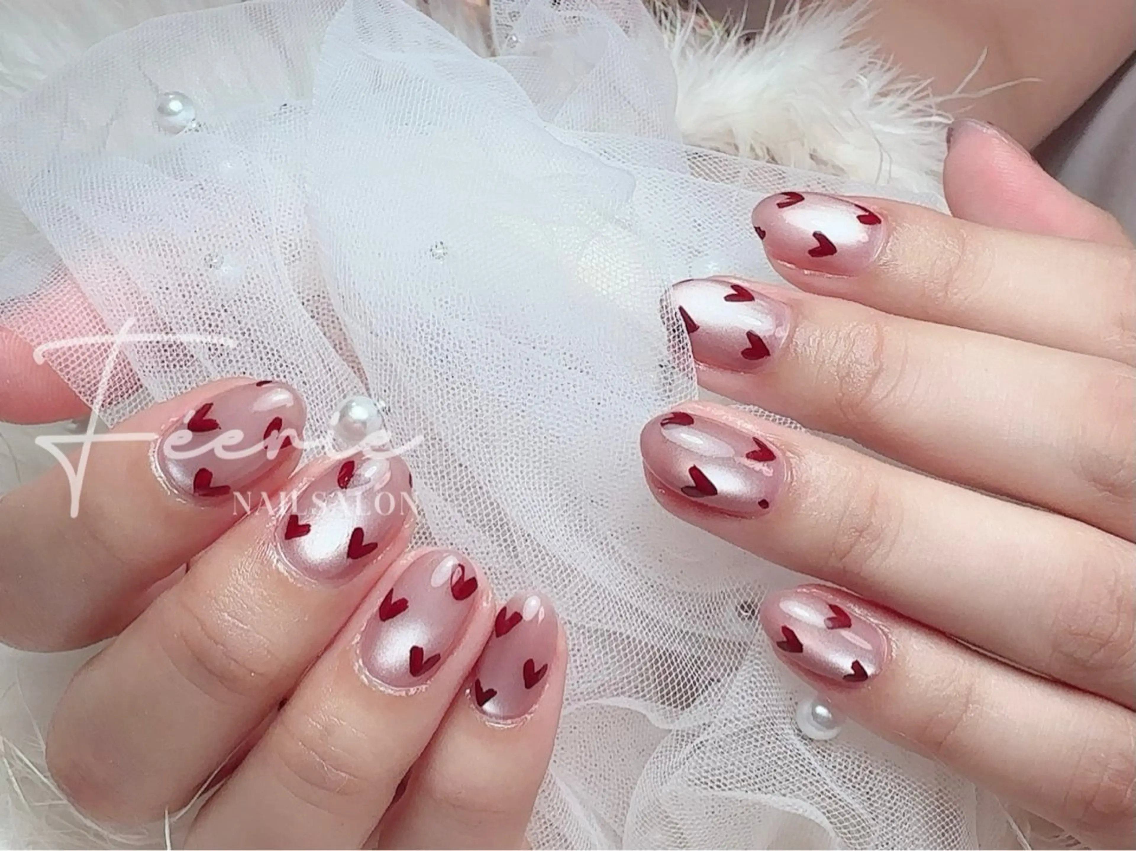 ネイル アートネイル 韓国ネイル マグネットネイル シンプルネイル ワンホンネイル ハンドネイル ハンドケア nail salon Feerieのネイルデザイン