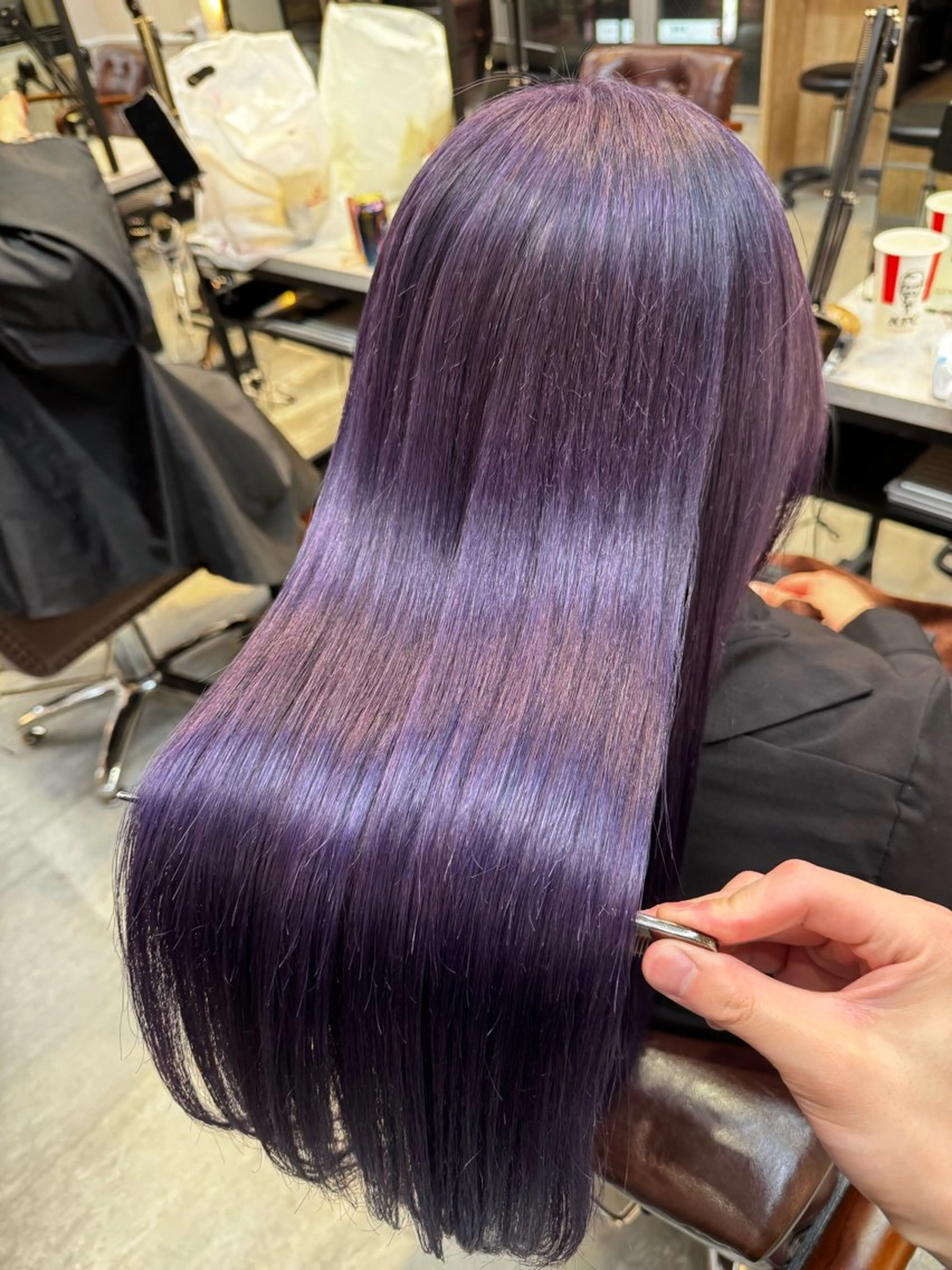 ロング カット ヘアカラー 縮毛矯正 トリートメント 韓国レイヤー×ツヤ髪 /TAICHI🩶のヘアスタイル