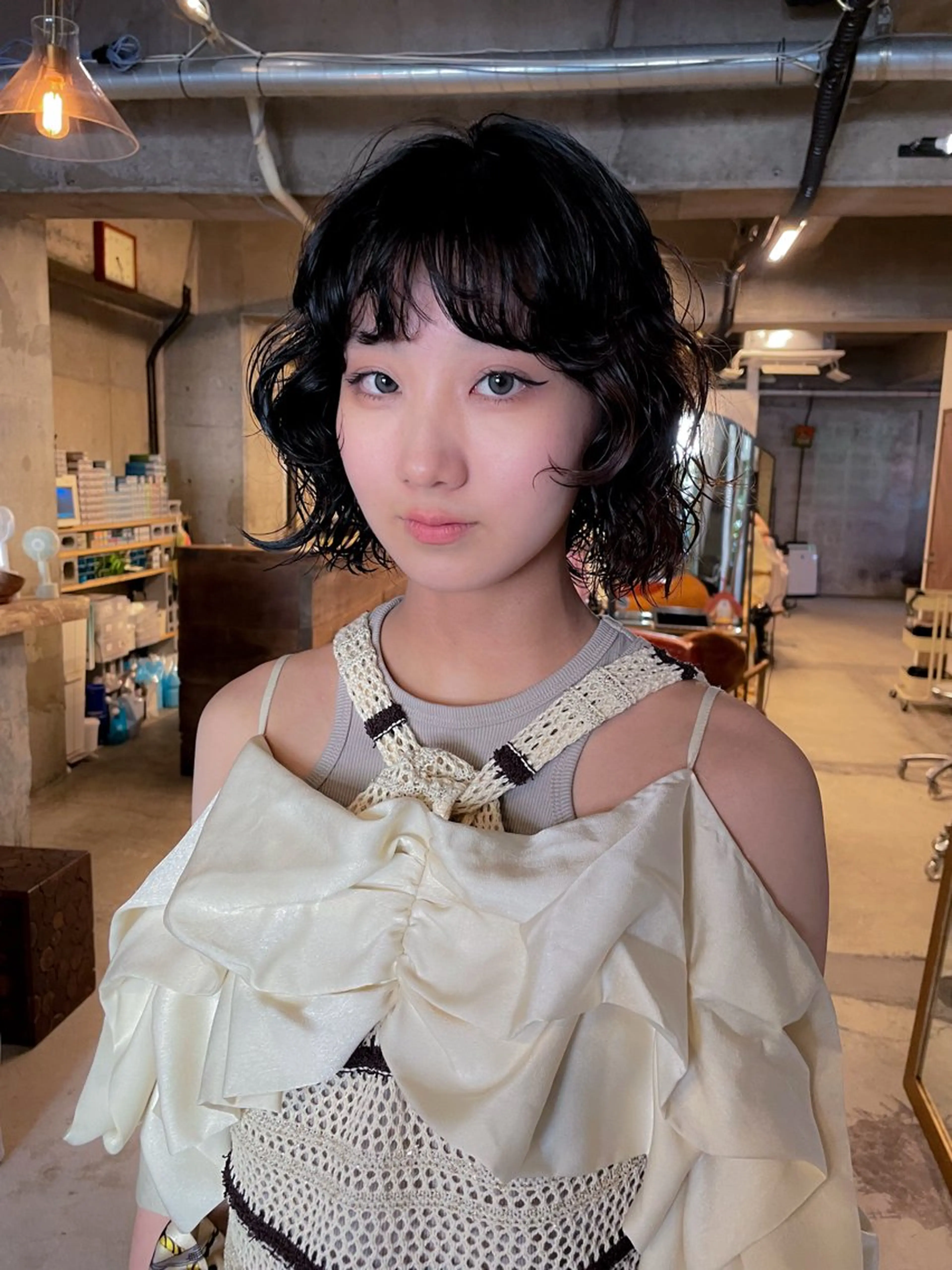 ミディアム パーマ パーマ/レイヤー 岩山丈一郎のヘアスタイル