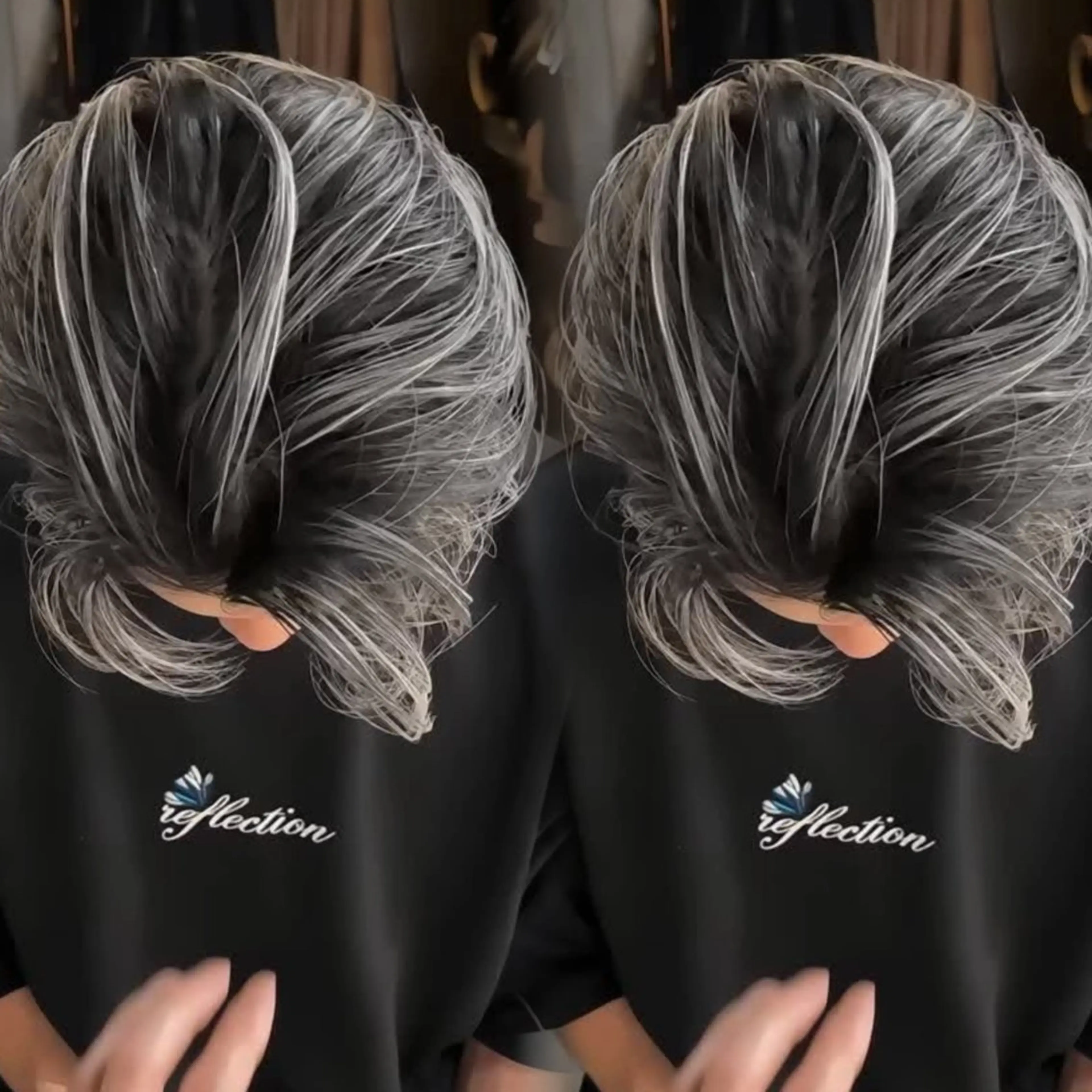 ショート カラー メンズ メンズバレイヤージュ メンズハイライト バレイヤージュ ハイライトカラー シルバー ヘアカラー 表参道/ハイライト バレイヤージュのヘアスタイル