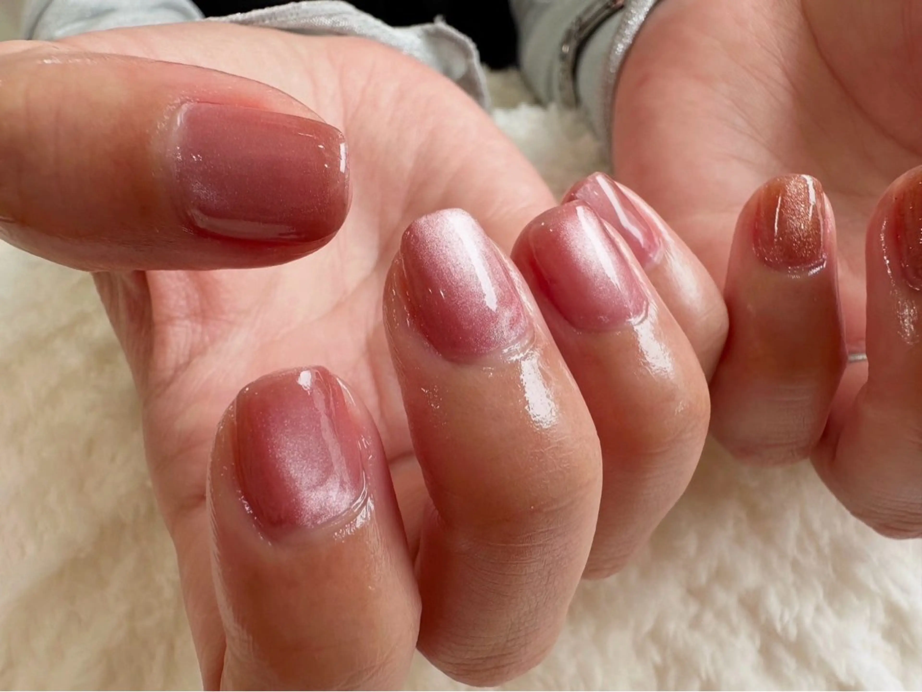 ネイル マグネットネイル ピンク ハンドネイル くぼ あやののネイルデザイン