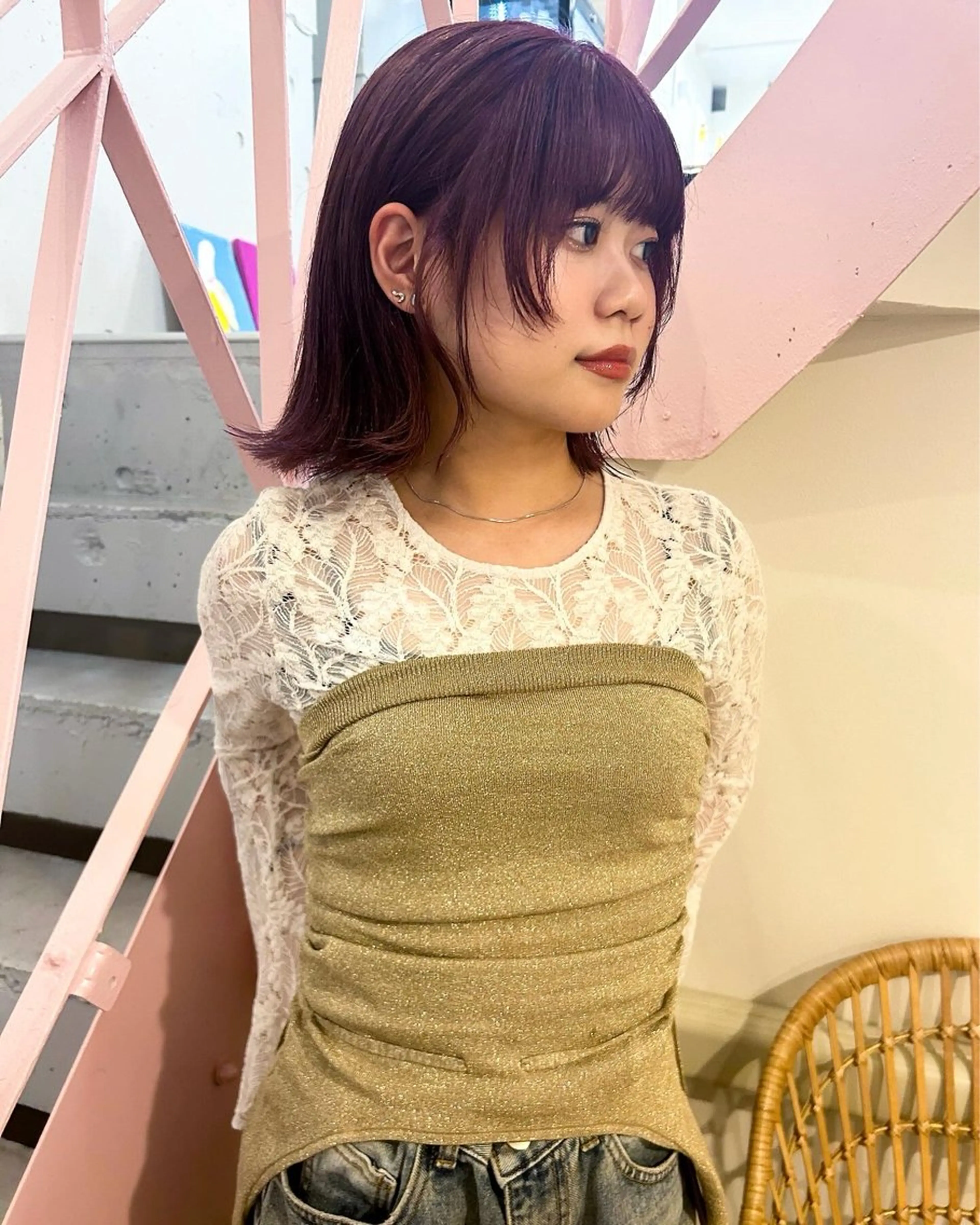 ミディアム カラー ヘアアレンジ 倉田 光希のヘアスタイル