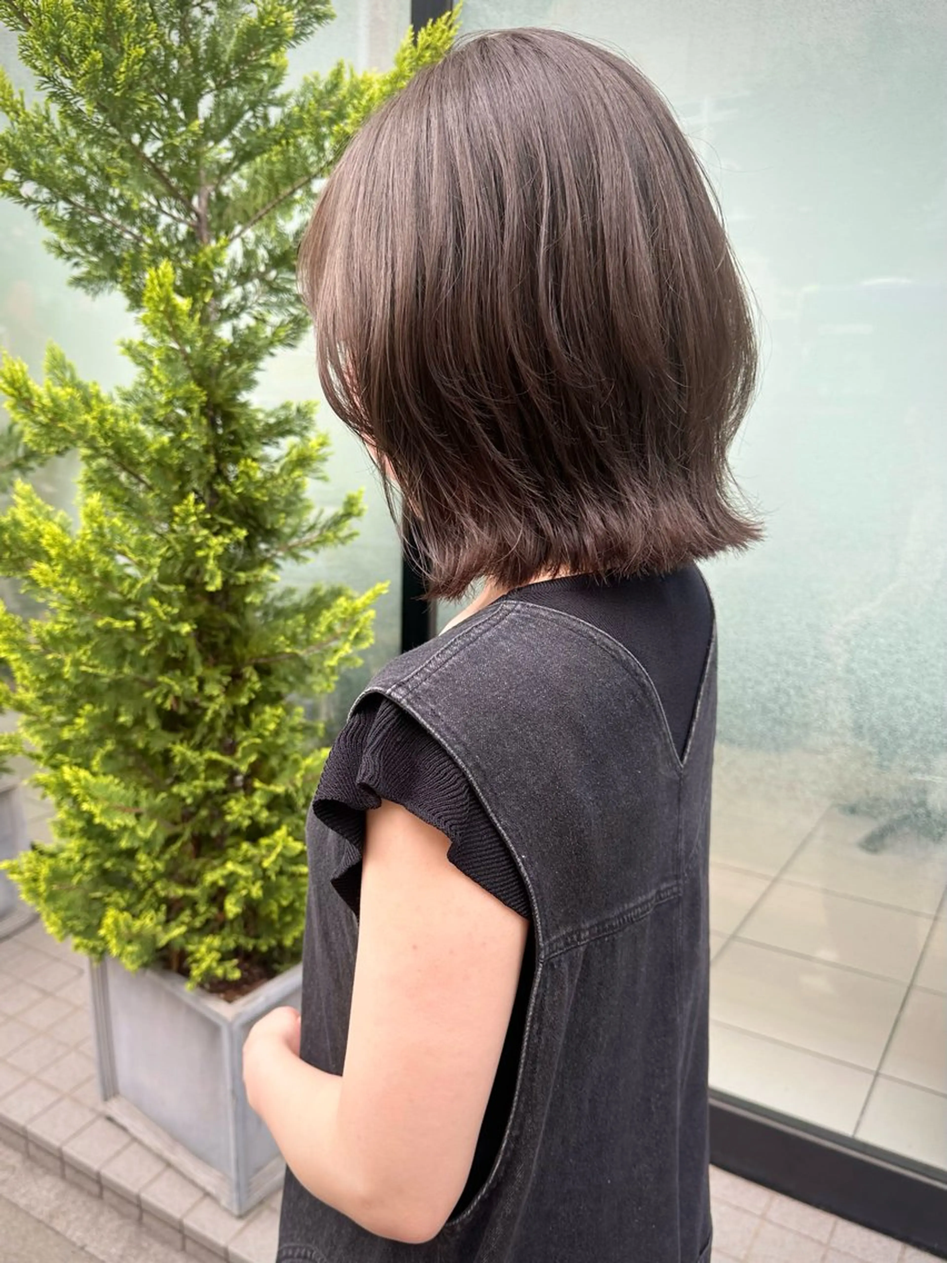 ミディアム カラー カット トリートメント ボブ/レイヤー/ 透明感/Hazukiのヘアスタイル