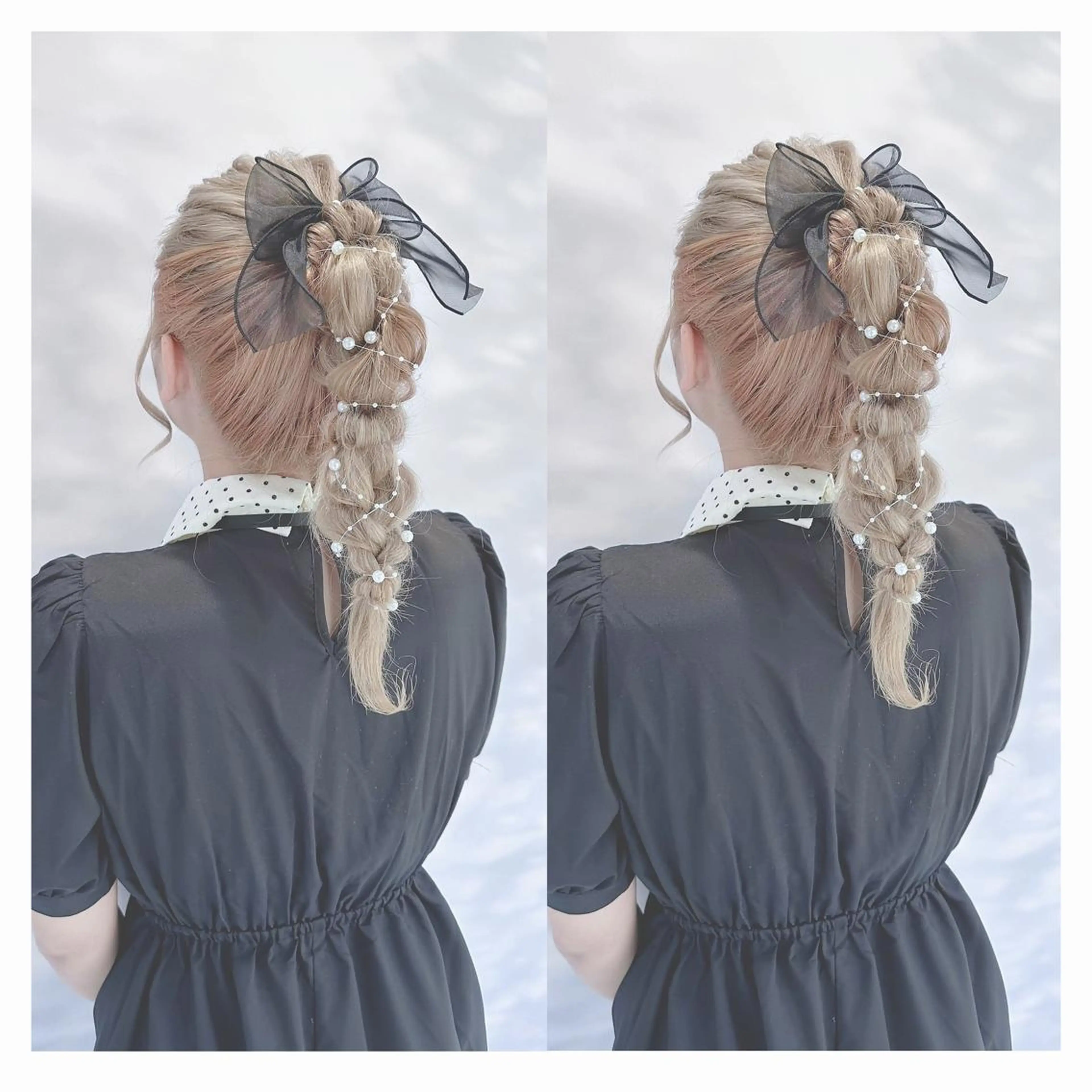 セミロング ヘアアレンジ 🖤kana/艶髪/ 韓国風暗髪カラー🖤のヘアスタイル