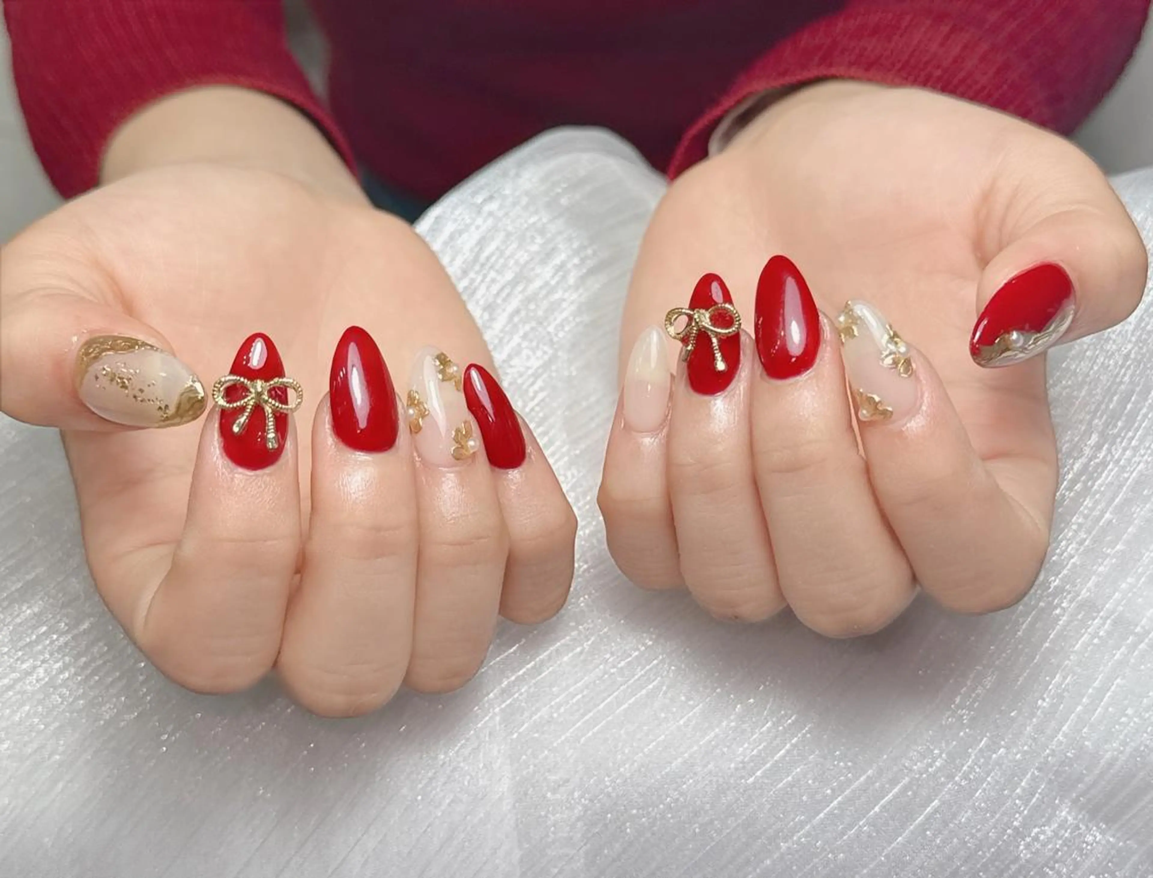 ロング カラー ベージュカラー グラデーションカラー ピンクカラー 韓国風ヘア ハンドネイル yuna ユナのネイルデザイン