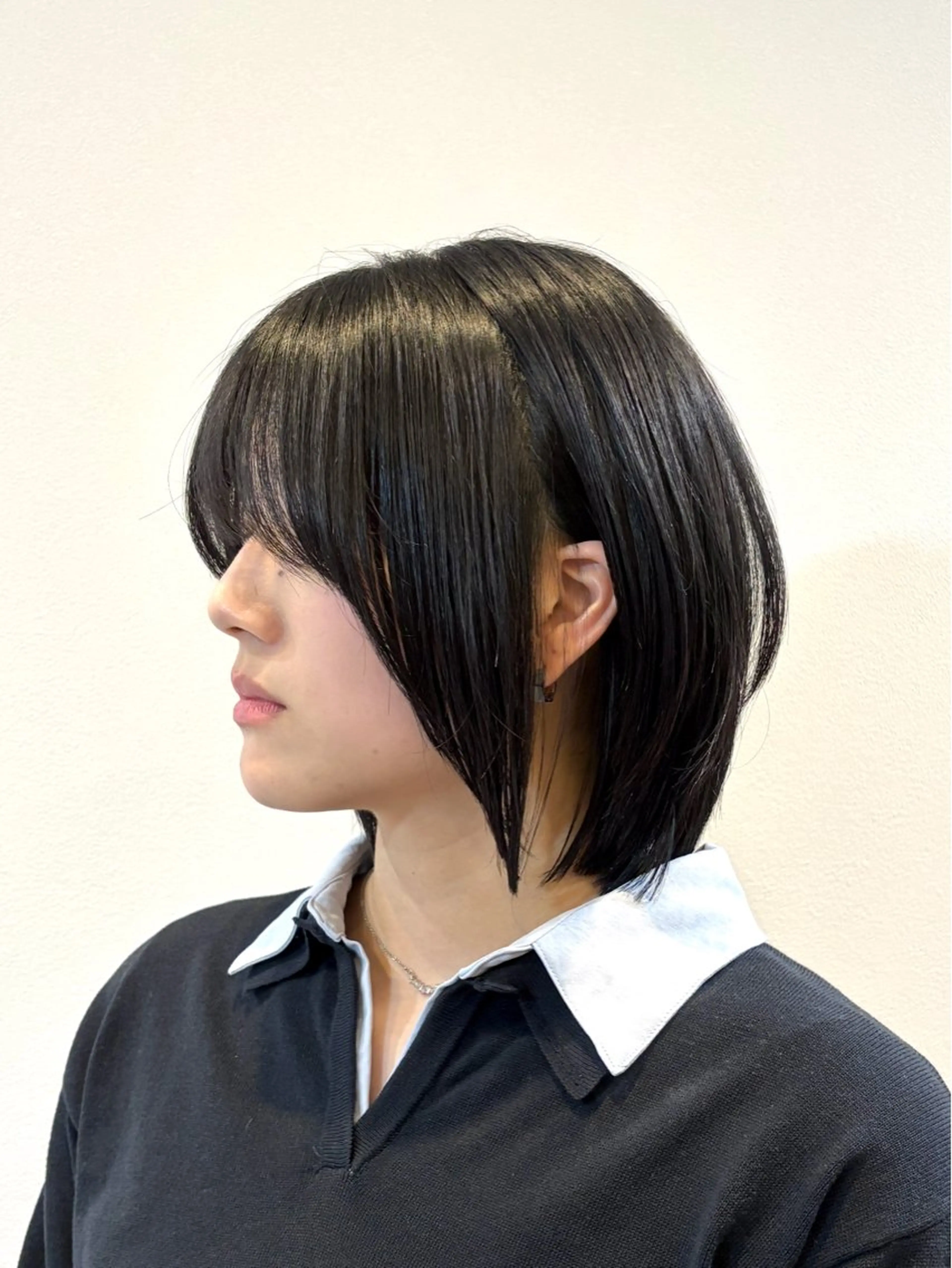 ミディアム ボブレイヤー ミディアムレイヤー ボブ 顔周りカット レイヤーカット カット トリートメント ショート/レイヤー/ ボブ/安本和史のヘアスタイル
