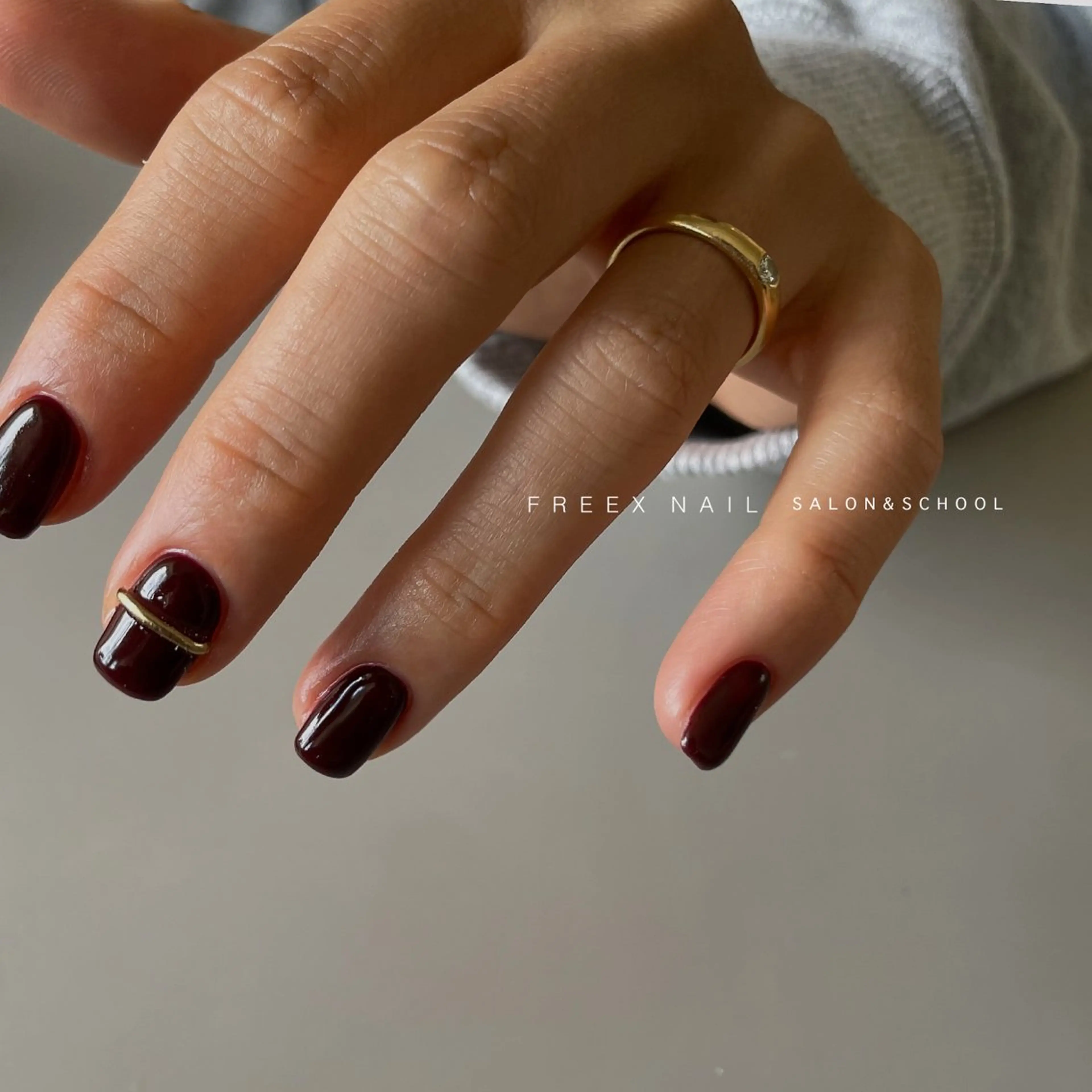 ネイル ボルドー ハンドネイル freex nail /ニュアンス/個性派のネイルデザイン