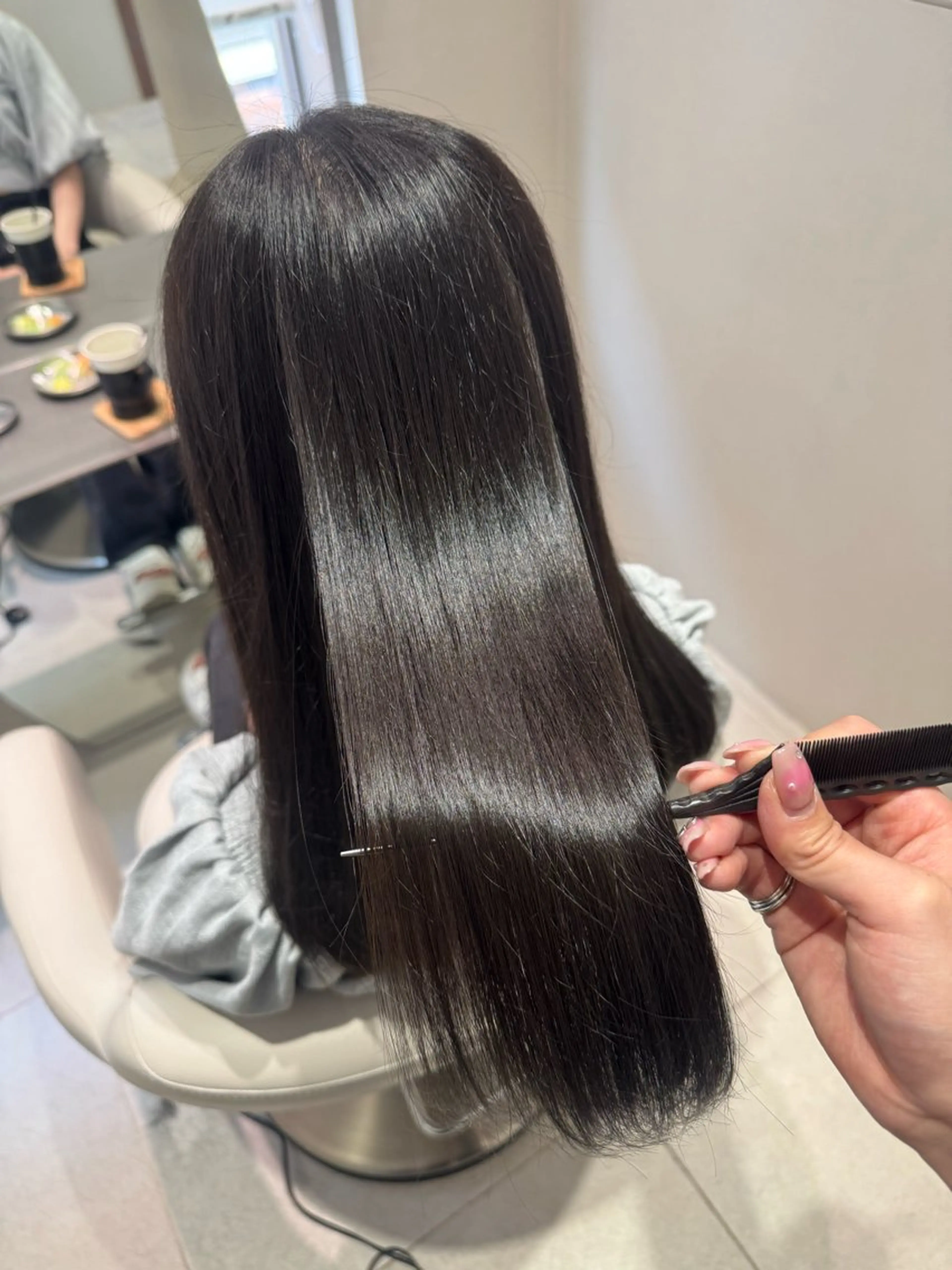 ミディアム 縮毛矯正 カット 縮毛矯正 funa/京都河原町 /艶髪/暖色のヘアスタイル