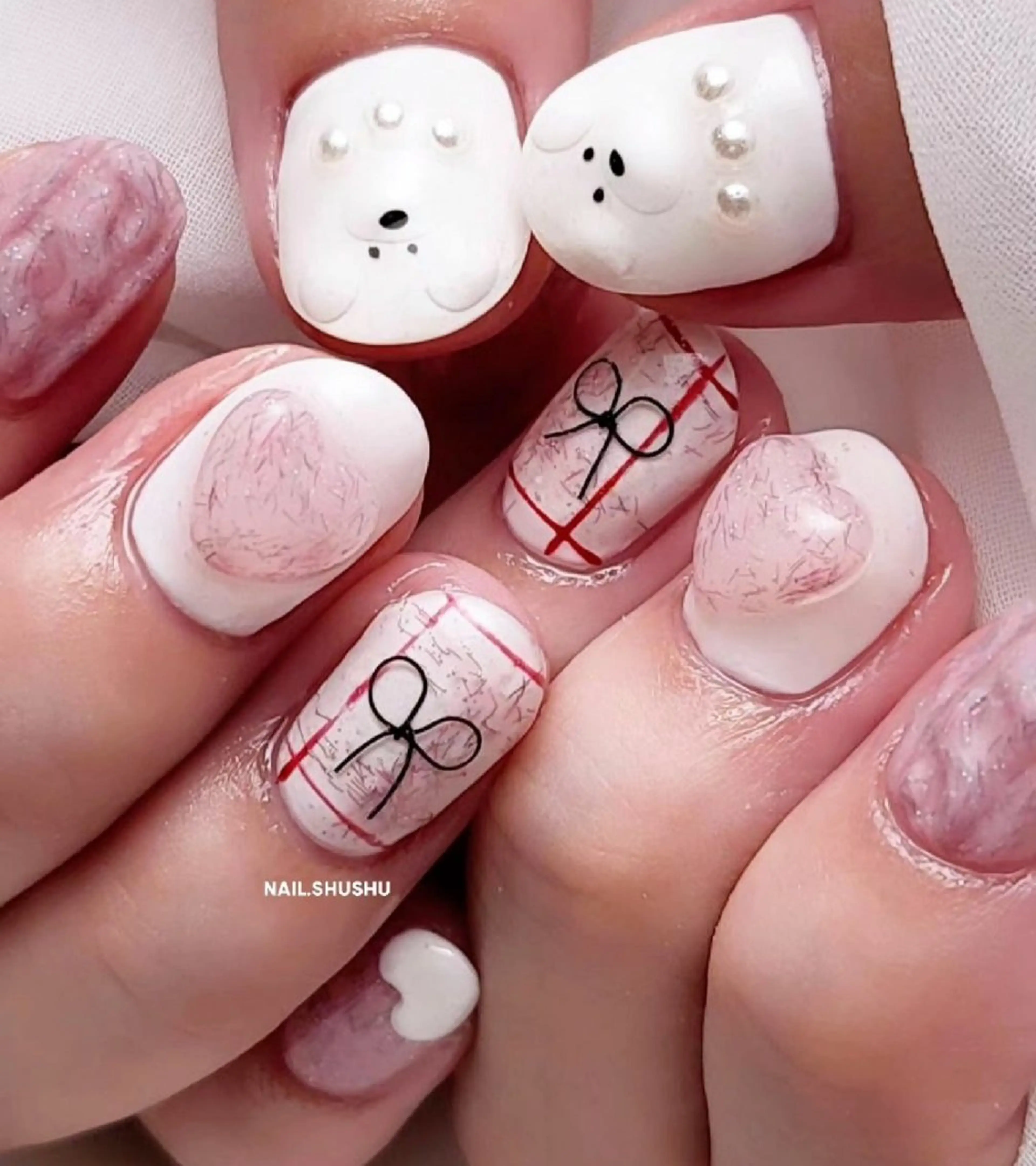 ネイル 持ち込み ニュアンスネイル ワンカラーネイル シンプルネイル 冬ネイル ハンドネイル 3dパーツ/流行り 👧shushu❤️のネイルデザイン