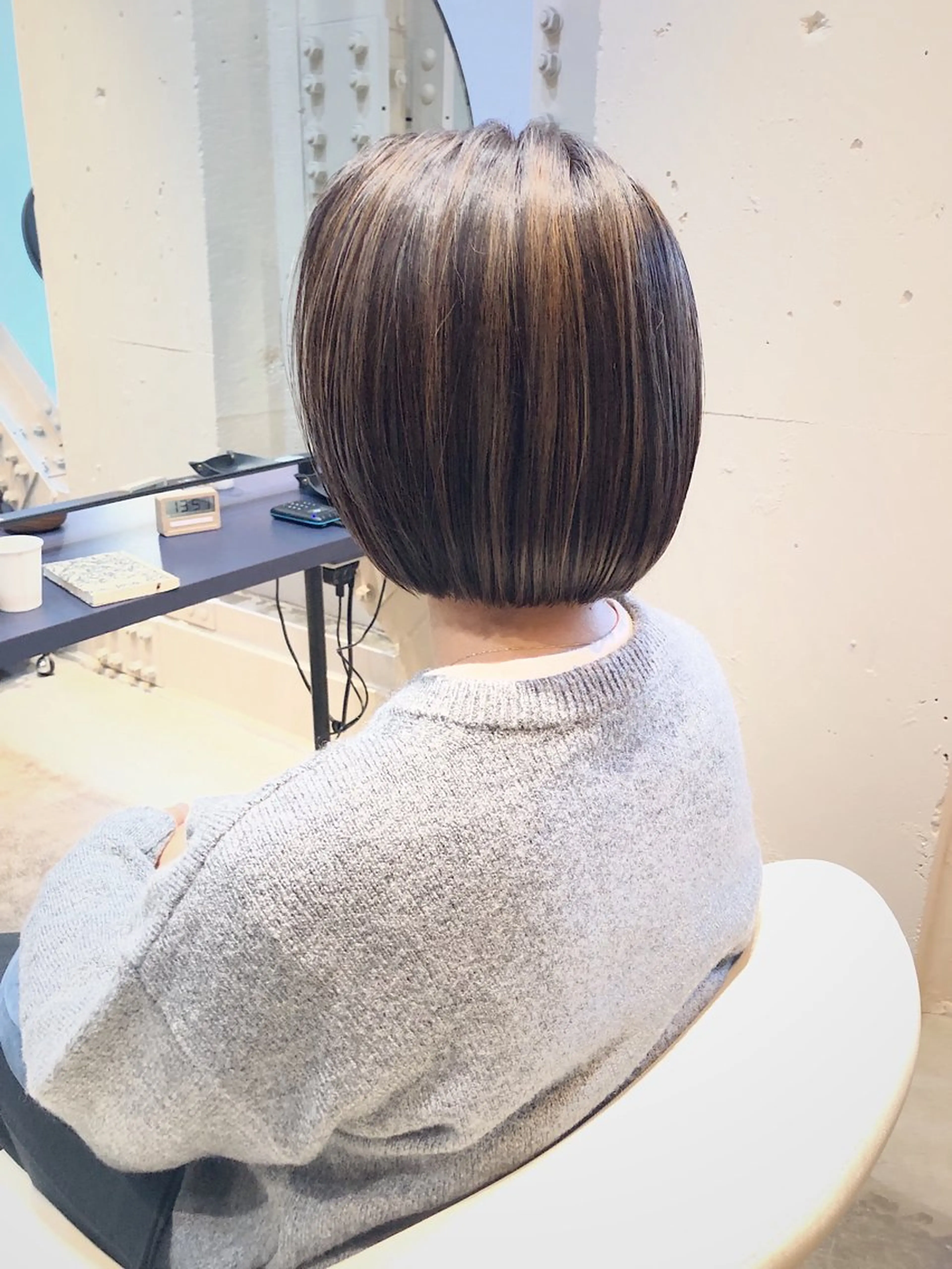 ショート 切りっぱなしボブ ボブ ハイライト カット ヘアカラー トリートメント 所渉/韓国レイヤー /ウルフカットのヘアスタイル