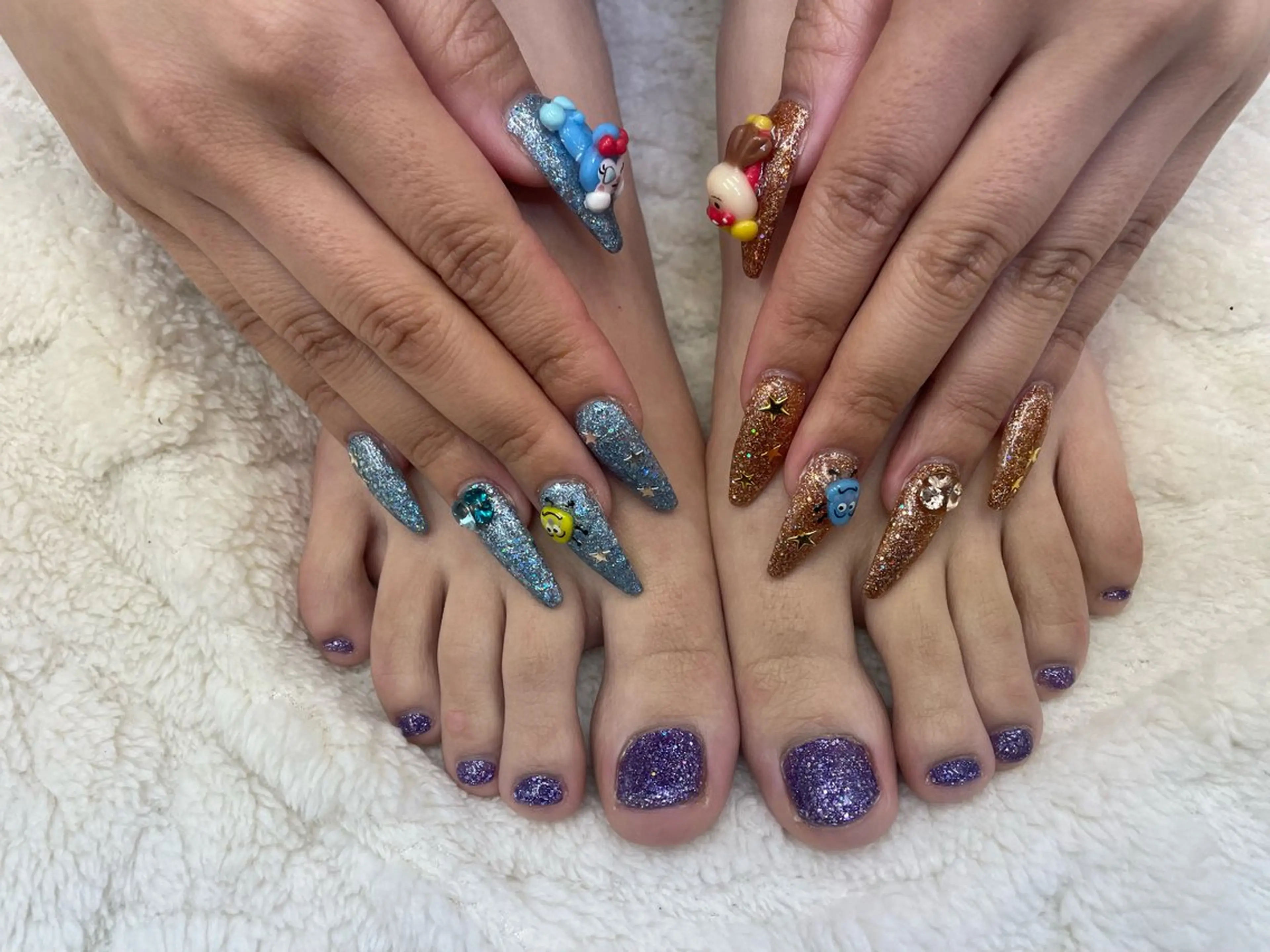 ネイル フットネイル ラメ(グリッター) LeLien ♡のネイルデザイン