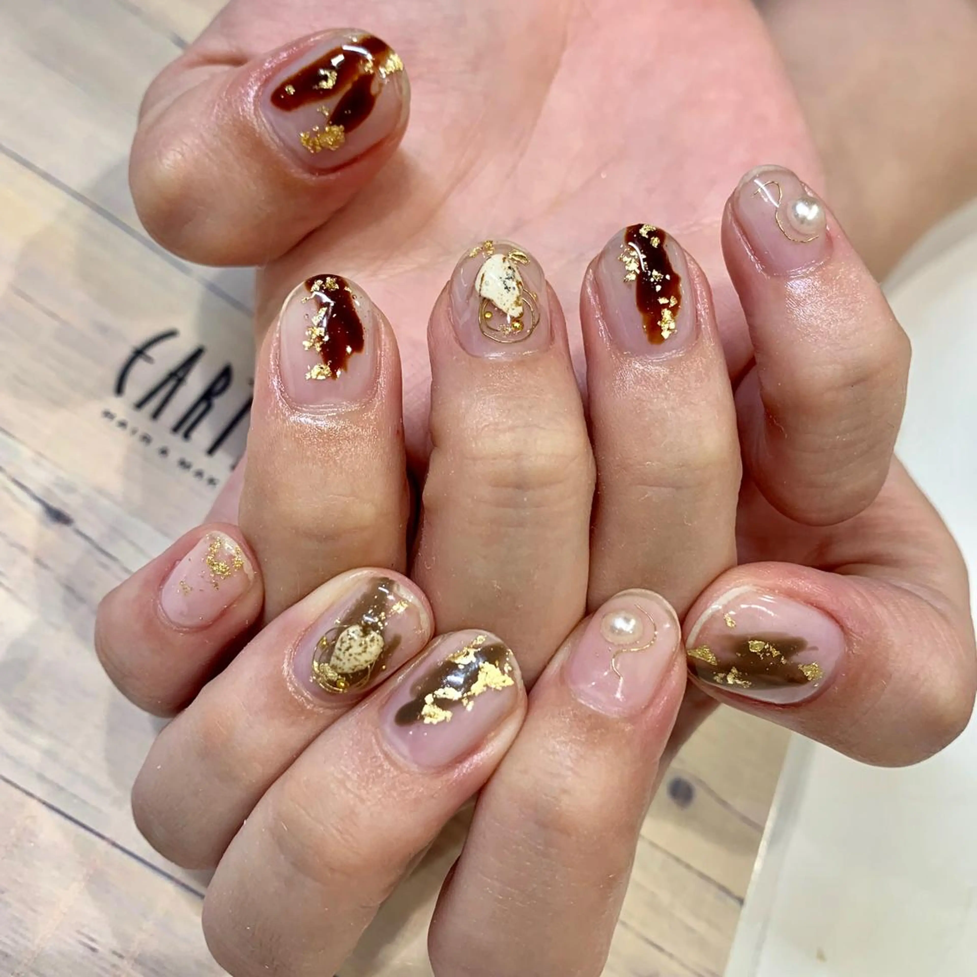 ネイル クリアネイル ハンドネイル 佐藤 まりえのネイルデザイン