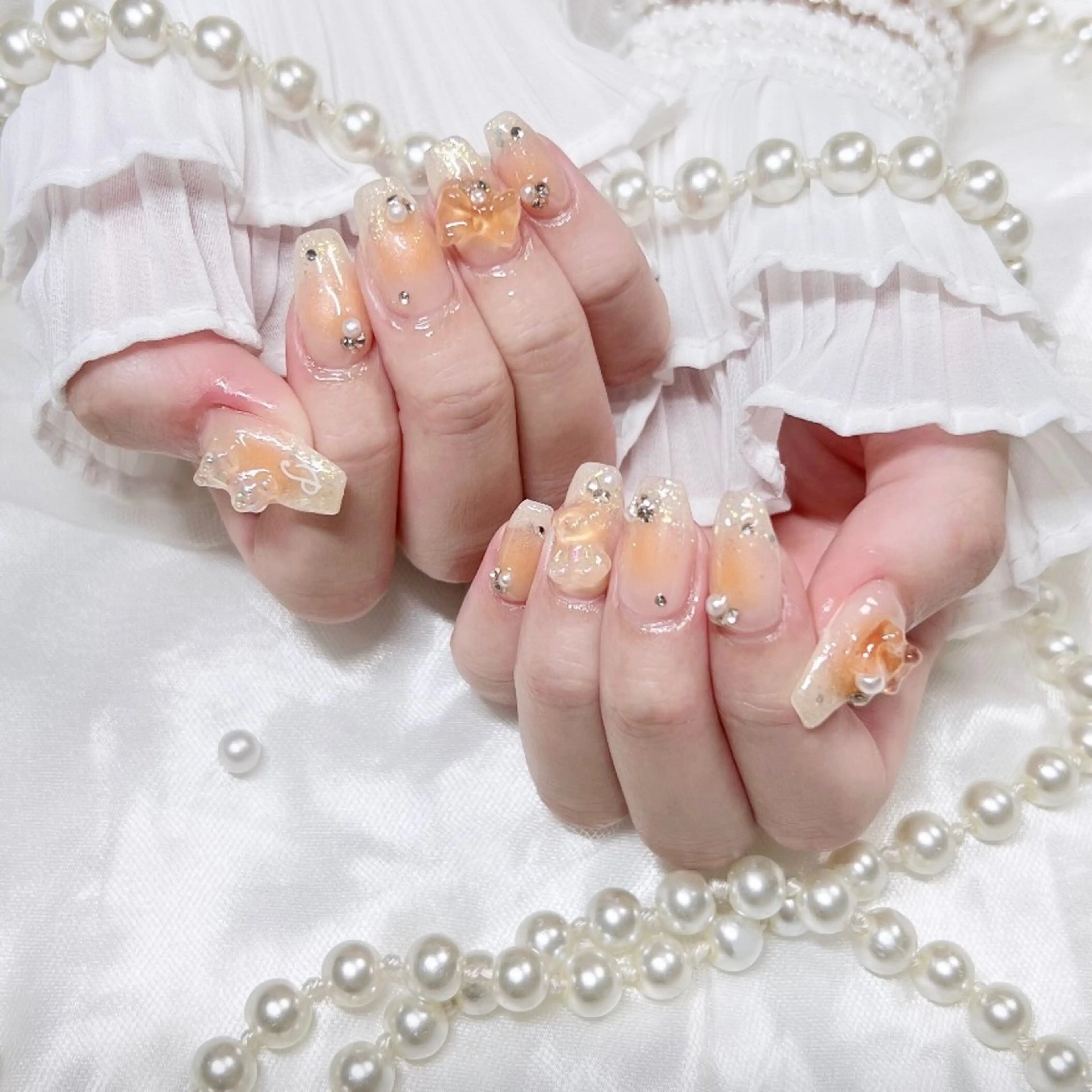 ネイル リボン ハンドネイル Ćuu Nail kahoのネイルデザイン