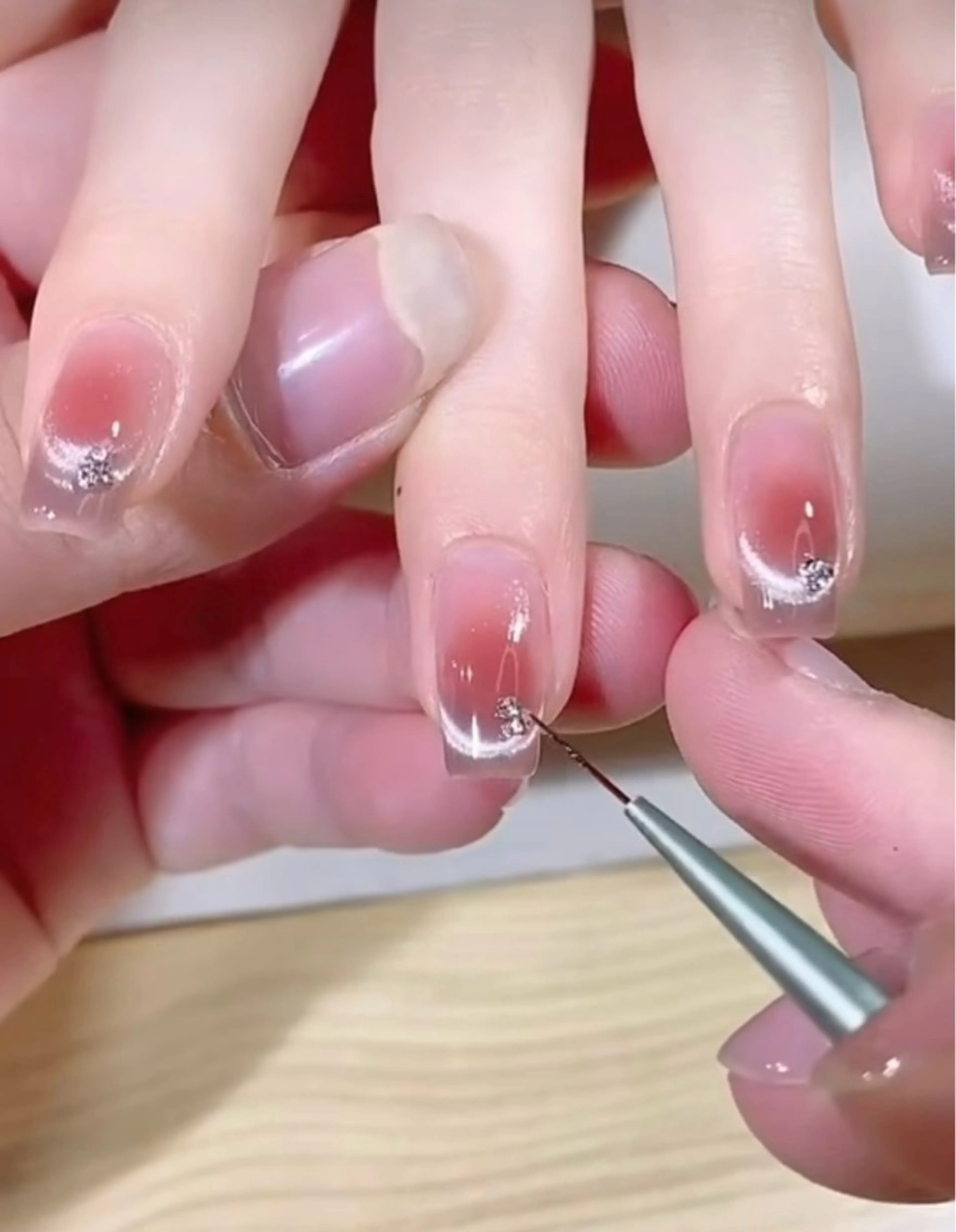 (オフ有り)チークネイル+マグネットフレンチ💖🌼の写真