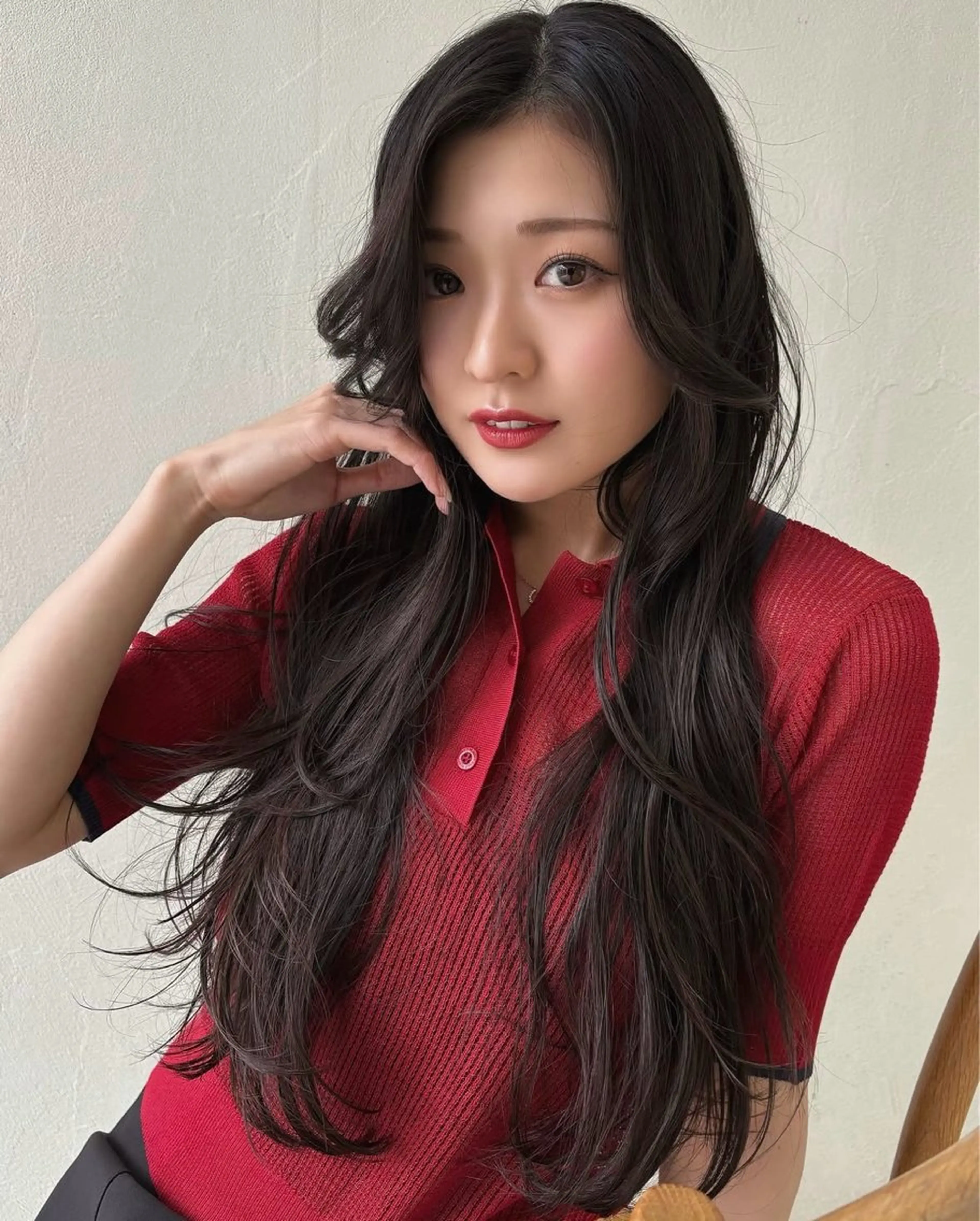 ロング カット ヘアカラー トリートメント 曲がるストレート/ レイヤー/大野真央のヘアスタイル