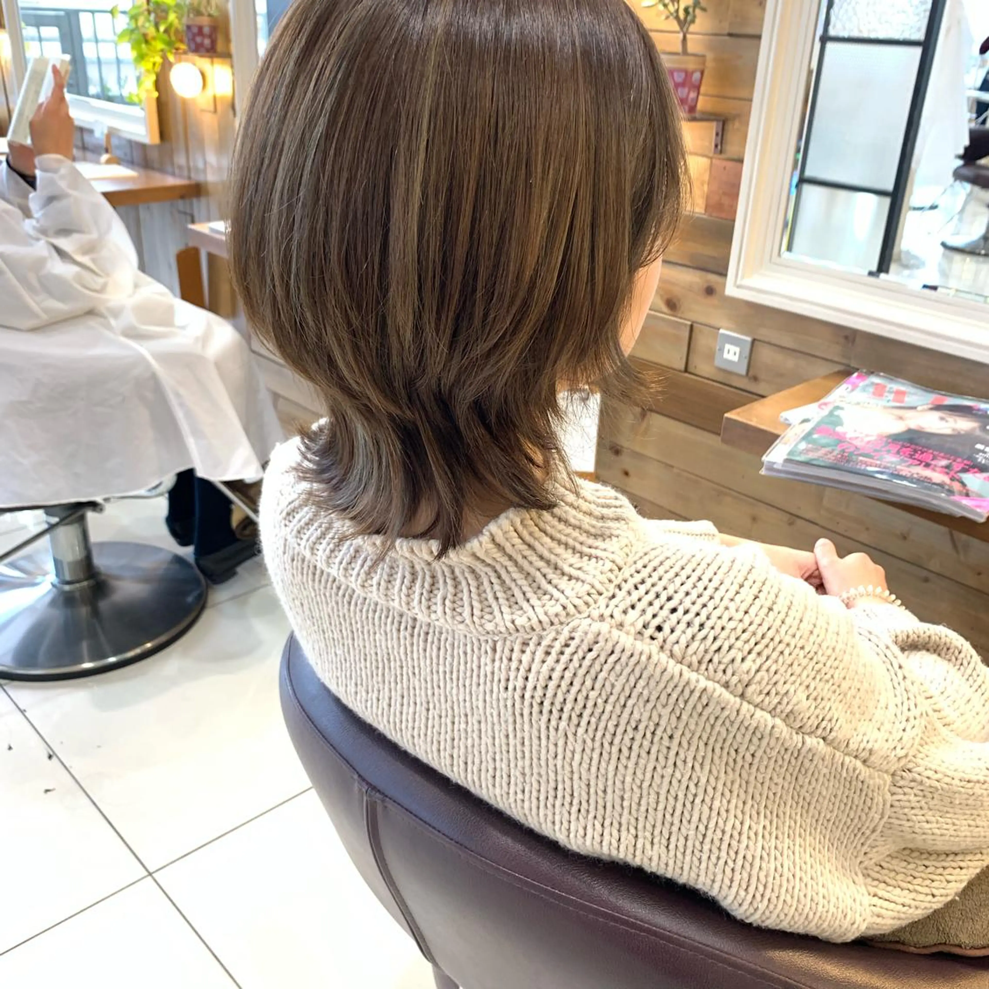 カラー ハイライトカラー ヘアカラー 黒田瀬奈/ボブ まろやかベージュのヘアスタイル