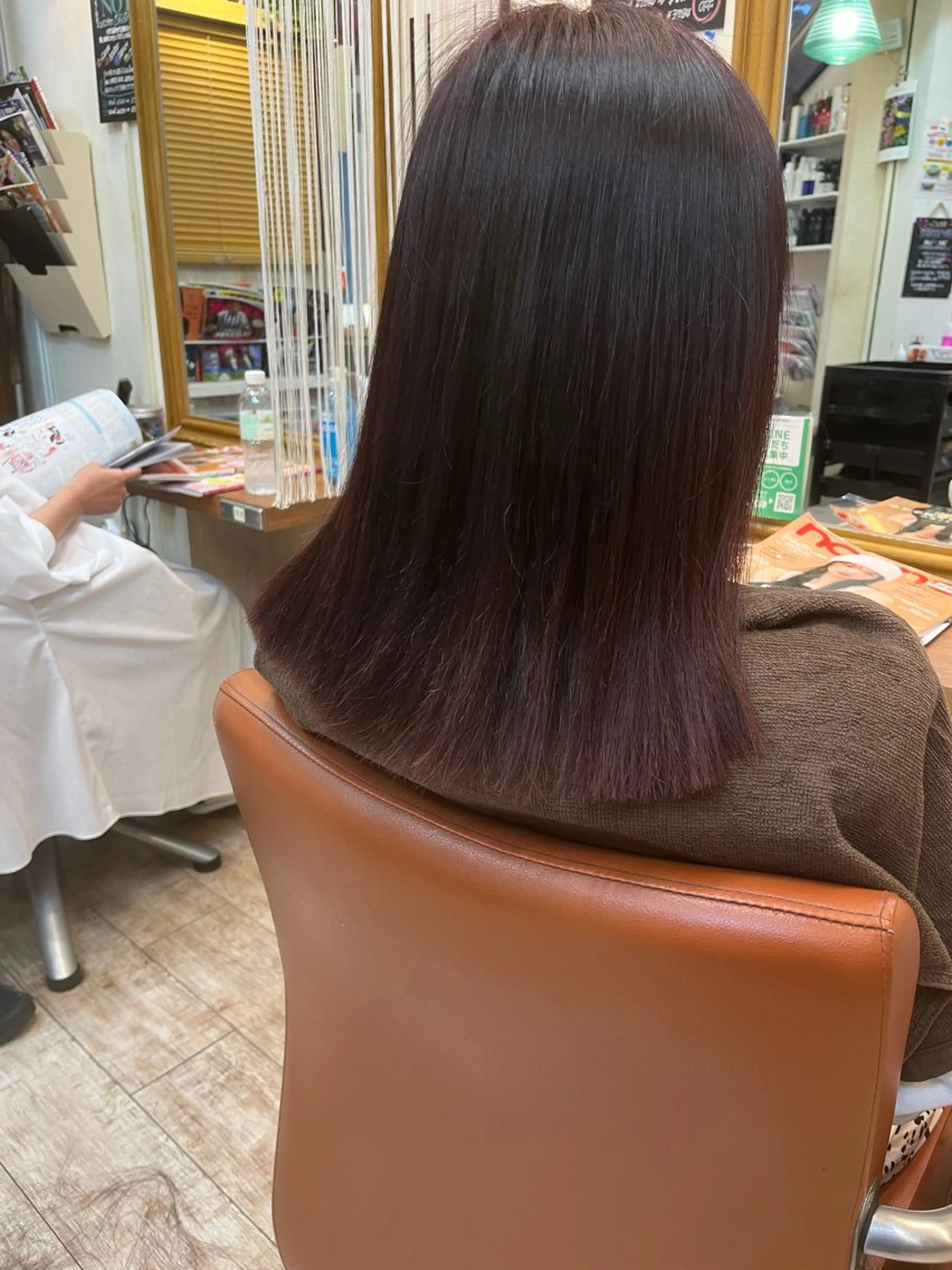 ロング カラー レッドカラー 縮毛矯正 トリートメント ヘアカラー トリートメント 関 健二郎のヘアスタイル