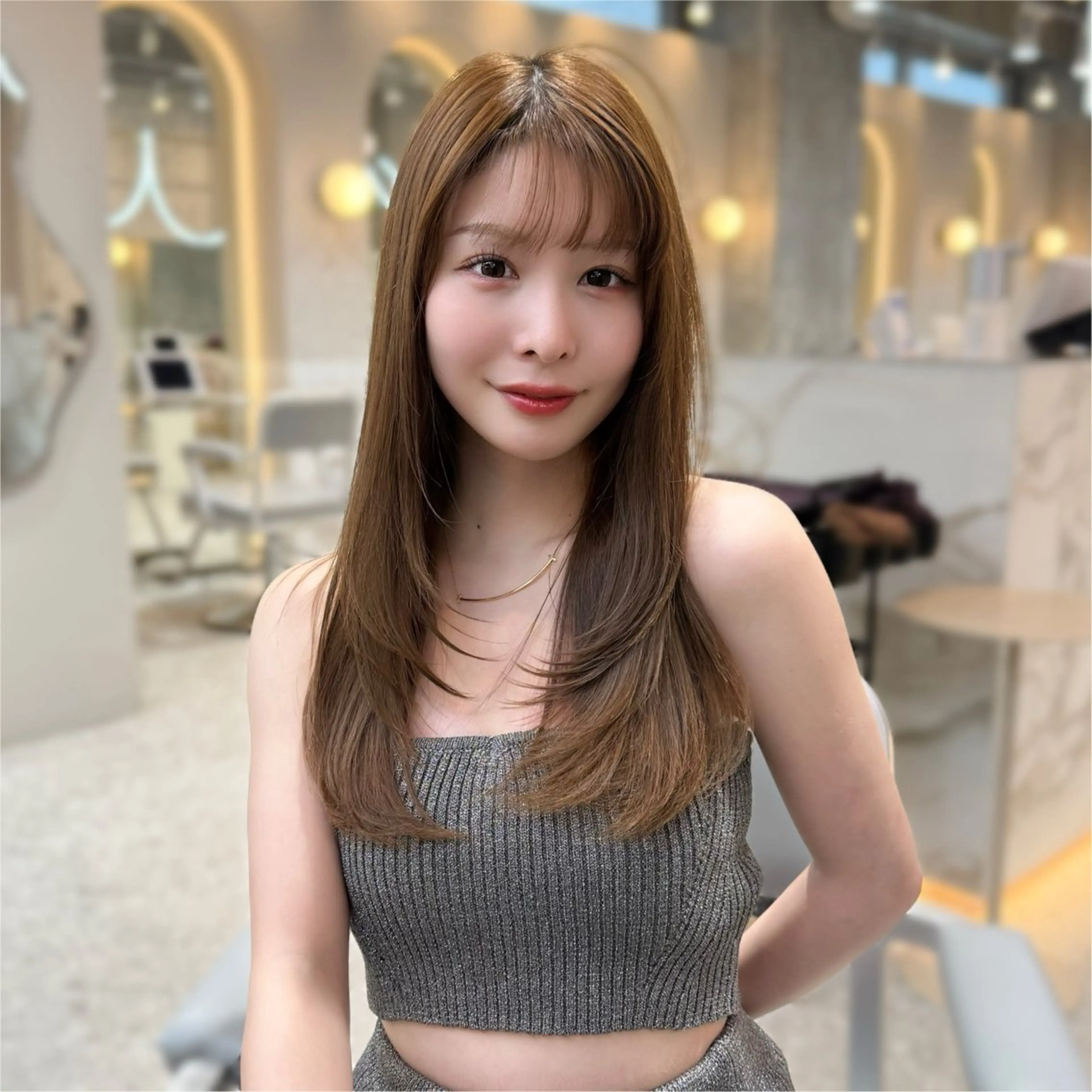 セミロング カラー カット ヘアカラー トリートメント 新宿/韓国風レイヤー 髪質改善/渋谷直樹のヘアスタイル