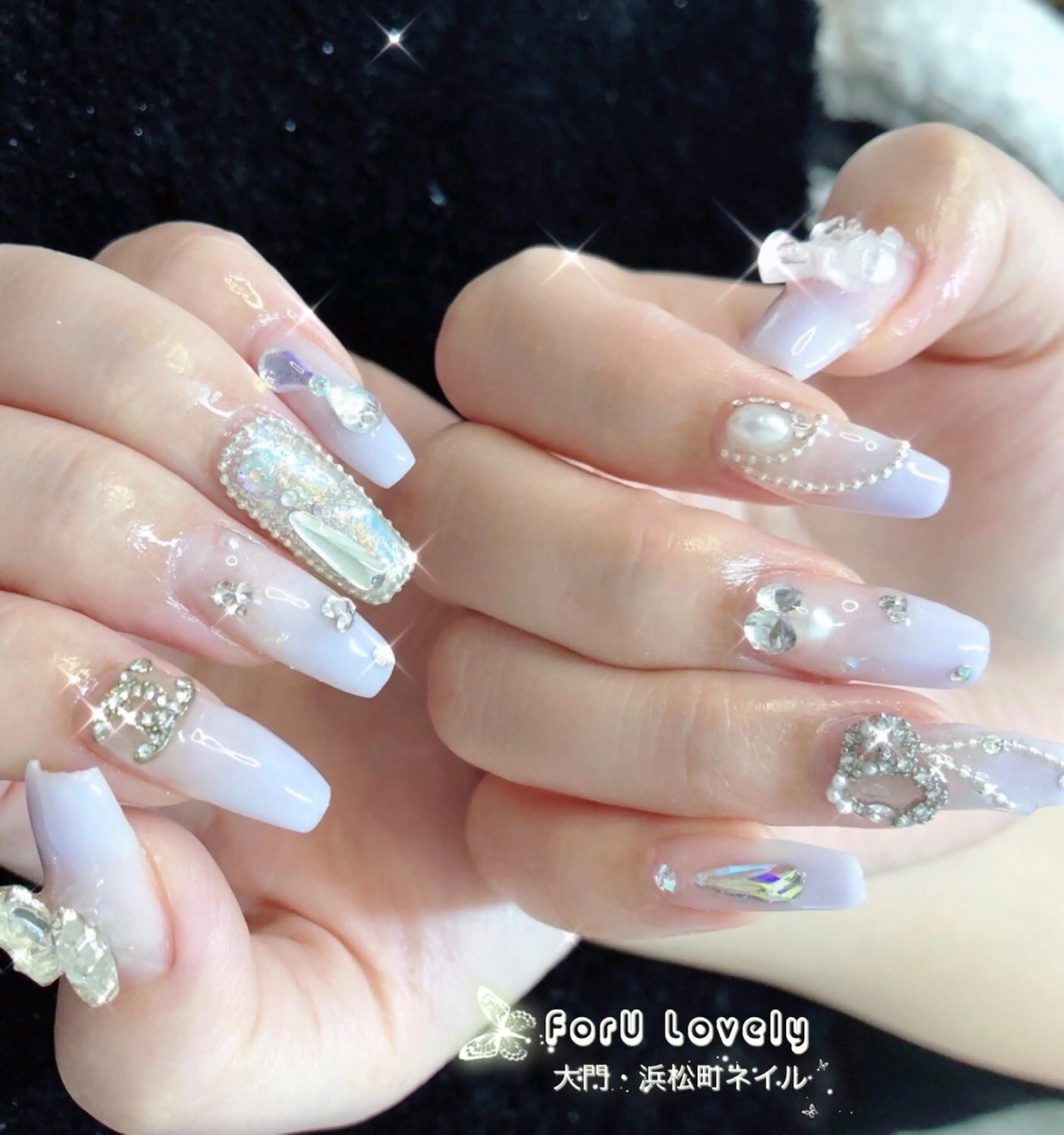 ネイル フレンチネイル ジェルネイル ガラスフレンチ グラデーション 韓国ネイル 大門浜松町 ネイルのネイルデザイン